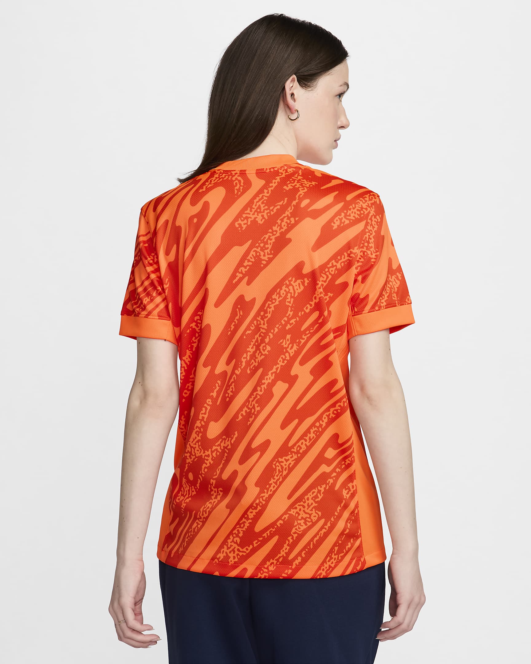 Engeland 2024 Stadium Goalkeeper Nike Dri-FIT replicavoetbalshirt met korte mouwen voor dames - Total Orange/Safety Orange/Safety Orange/Zwart