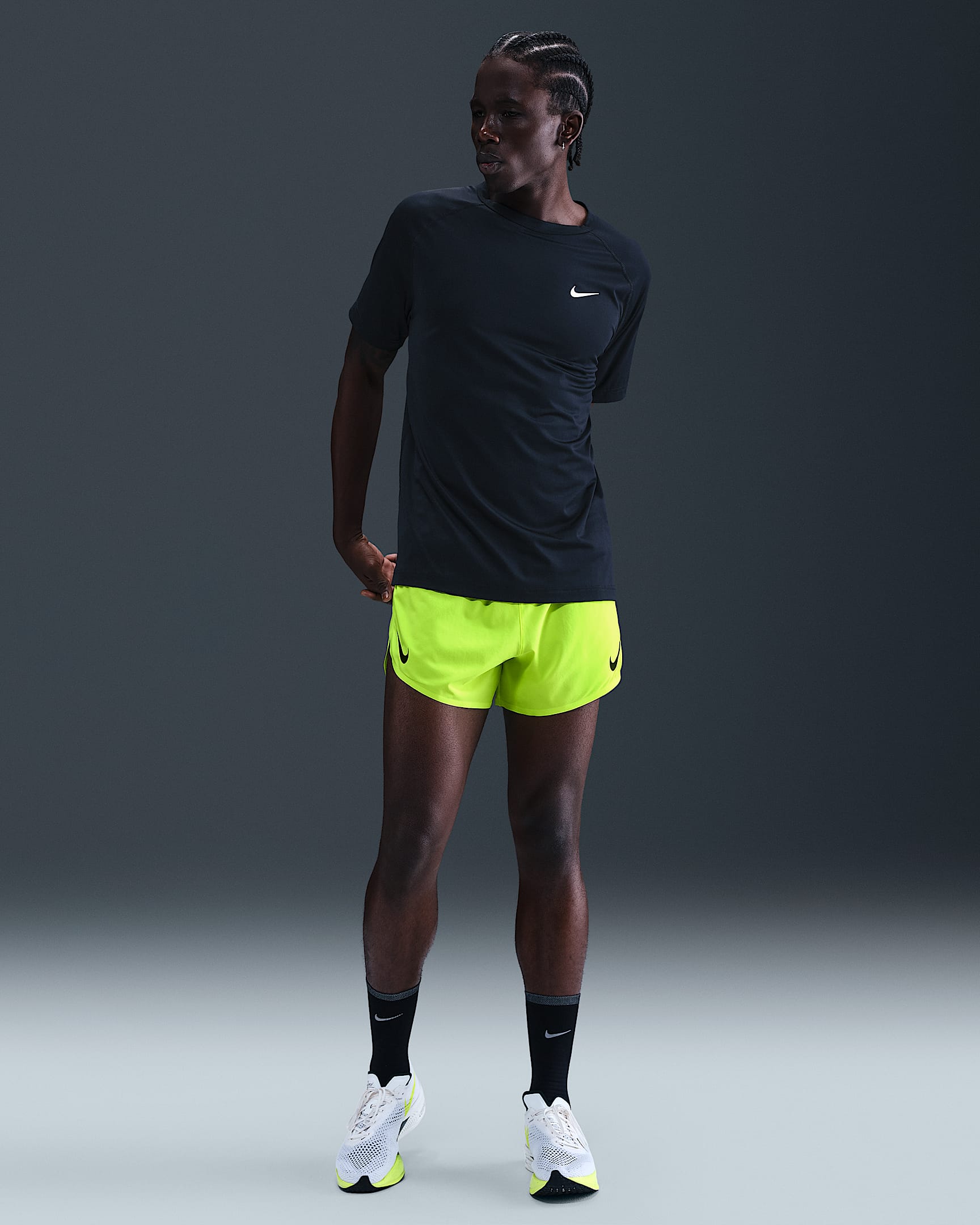 Nike AeroSwift Men's Dri-FIT ADV 10cm (approx.) Brief-Lined Running Shorts - Volt/Black