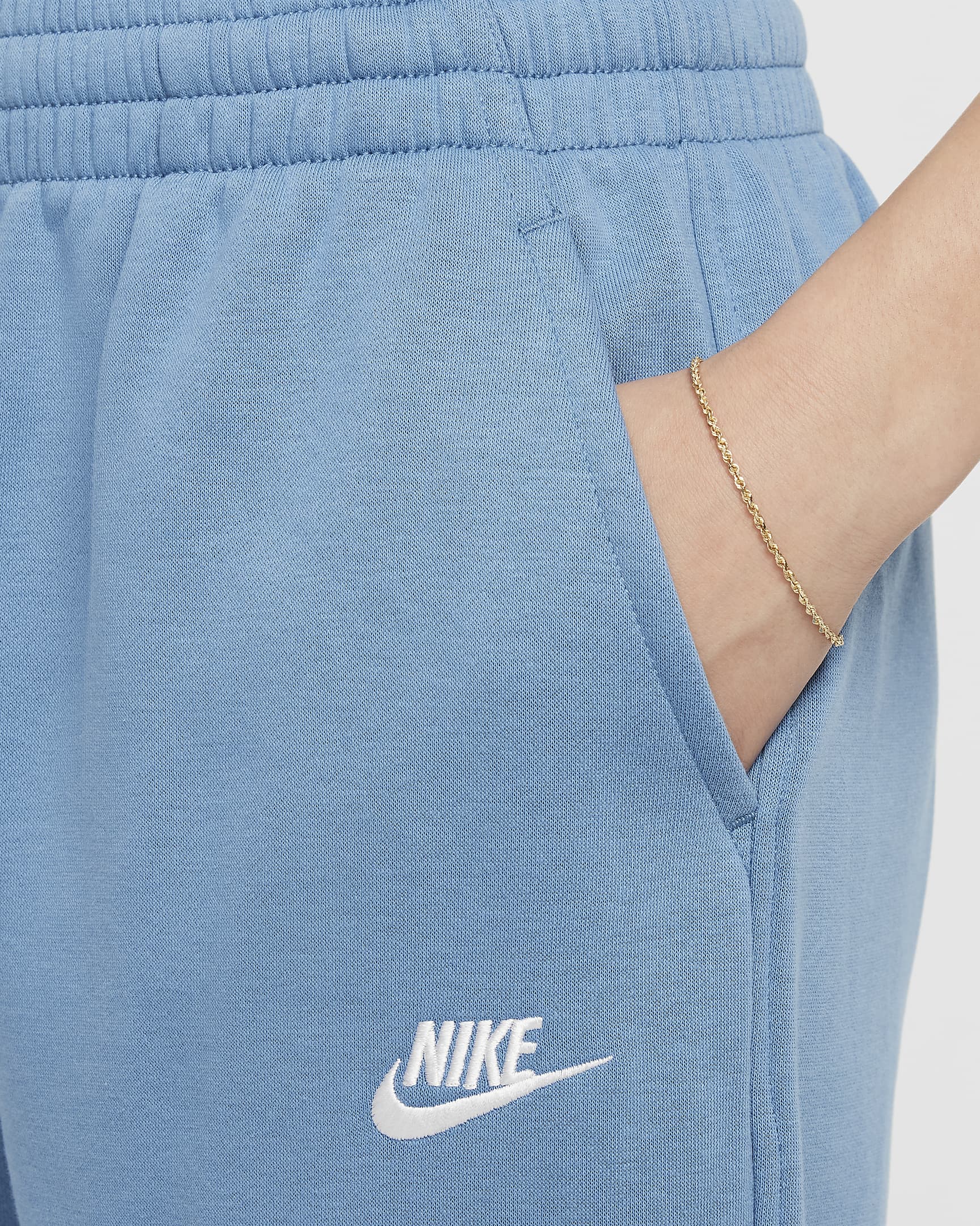 Nike Sportswear Club Fleece ledig bukse til store barn - Aegean Storm/Aegean Storm/Hvit