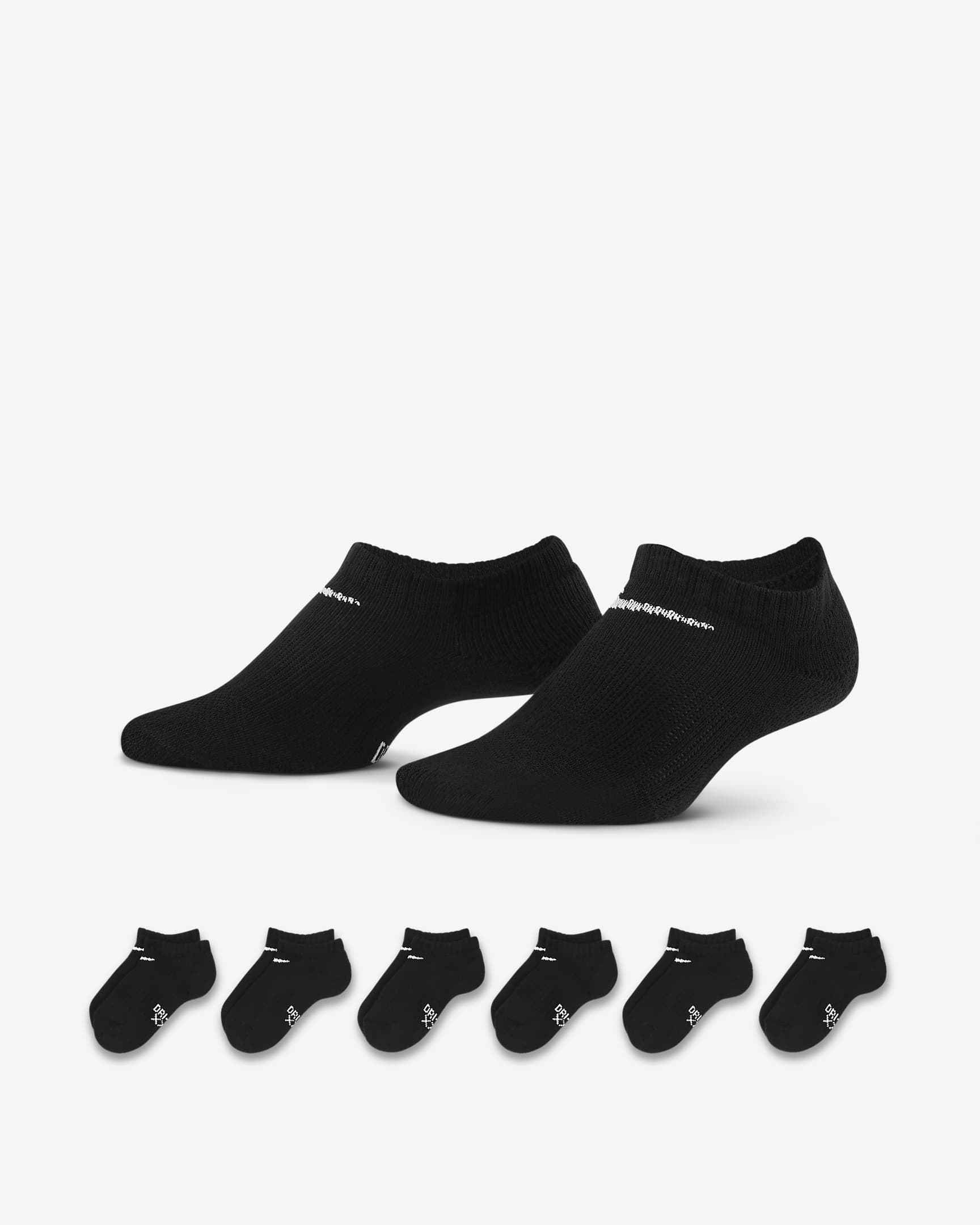 Calcetines invisibles para niños talla pequeña (6 pares) Nike Dri-FIT - Negro