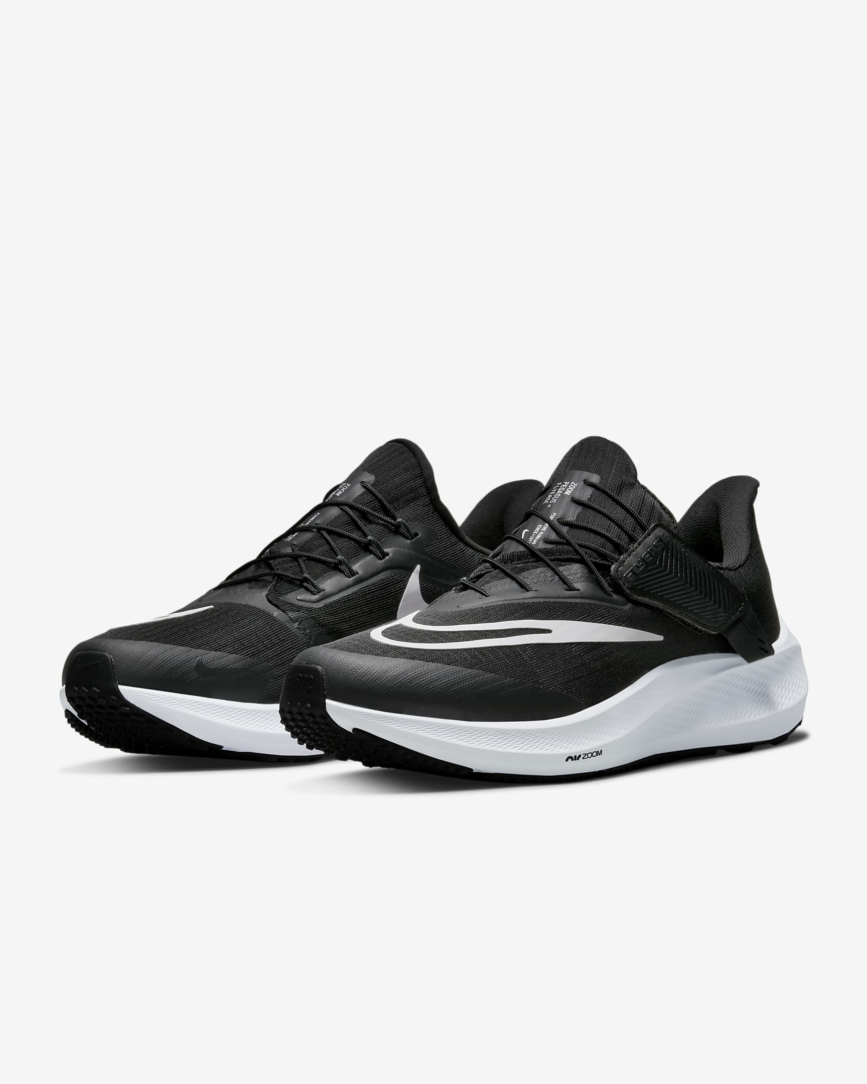 Tenis de correr en carretera fáciles de poner y quitar para mujer Nike Pegasus FlyEase - Negro/Gris humo oscuro/Blanco