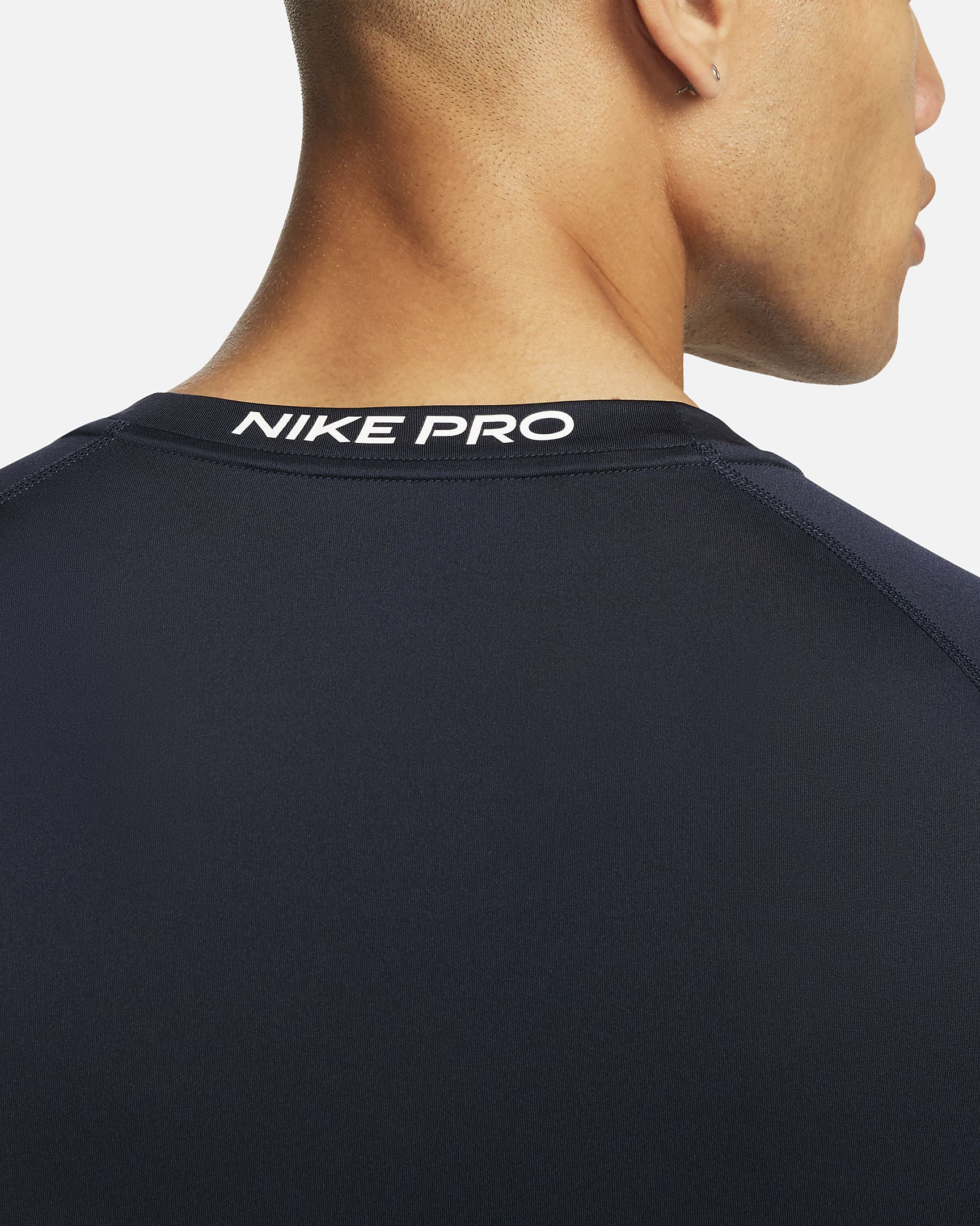 Nike Pro Men's Dri-FIT Tight Long-Sleeve Fitness Top - Obsidian/White