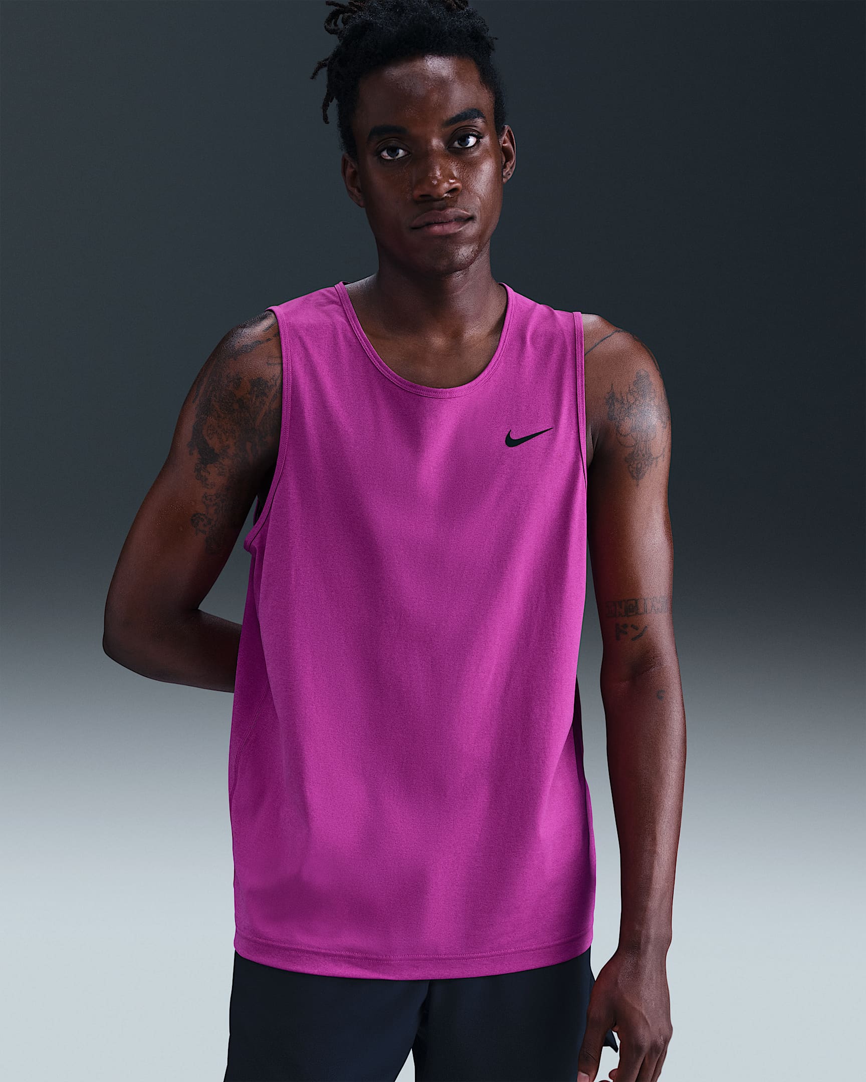 Nike Dri-FIT Hyverse ärmelloses Fitness-Tanktop (Herren) - Vivid Purple/Schwarz
