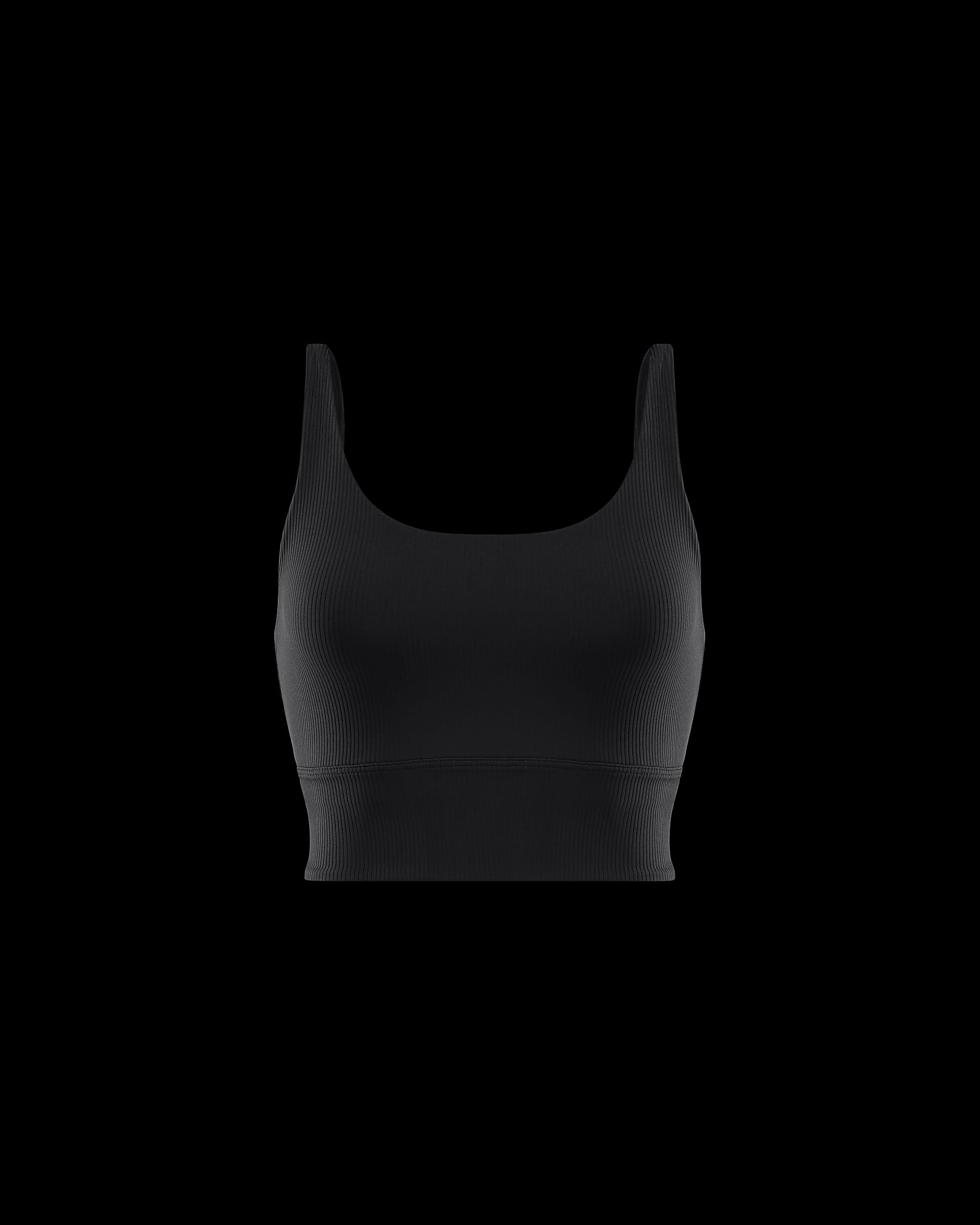 Nike Zenvy Rib Women's Light-Support Padded Longline Sports Bra - Black/Black