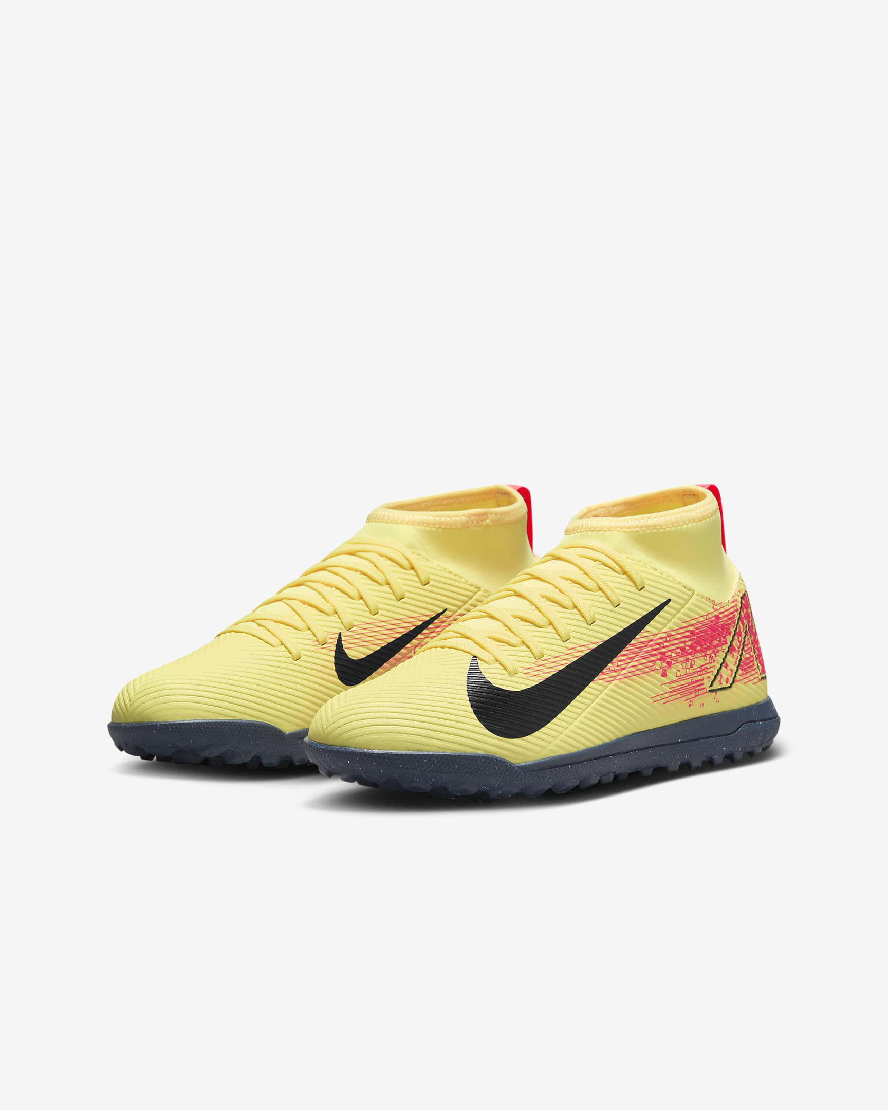 Nike Jr. Mercurial Superfly 10 Club 'Kylian Mbappé' Older Kids' TF High-Top Football Shoes - Light Laser Orange/Armoury Navy