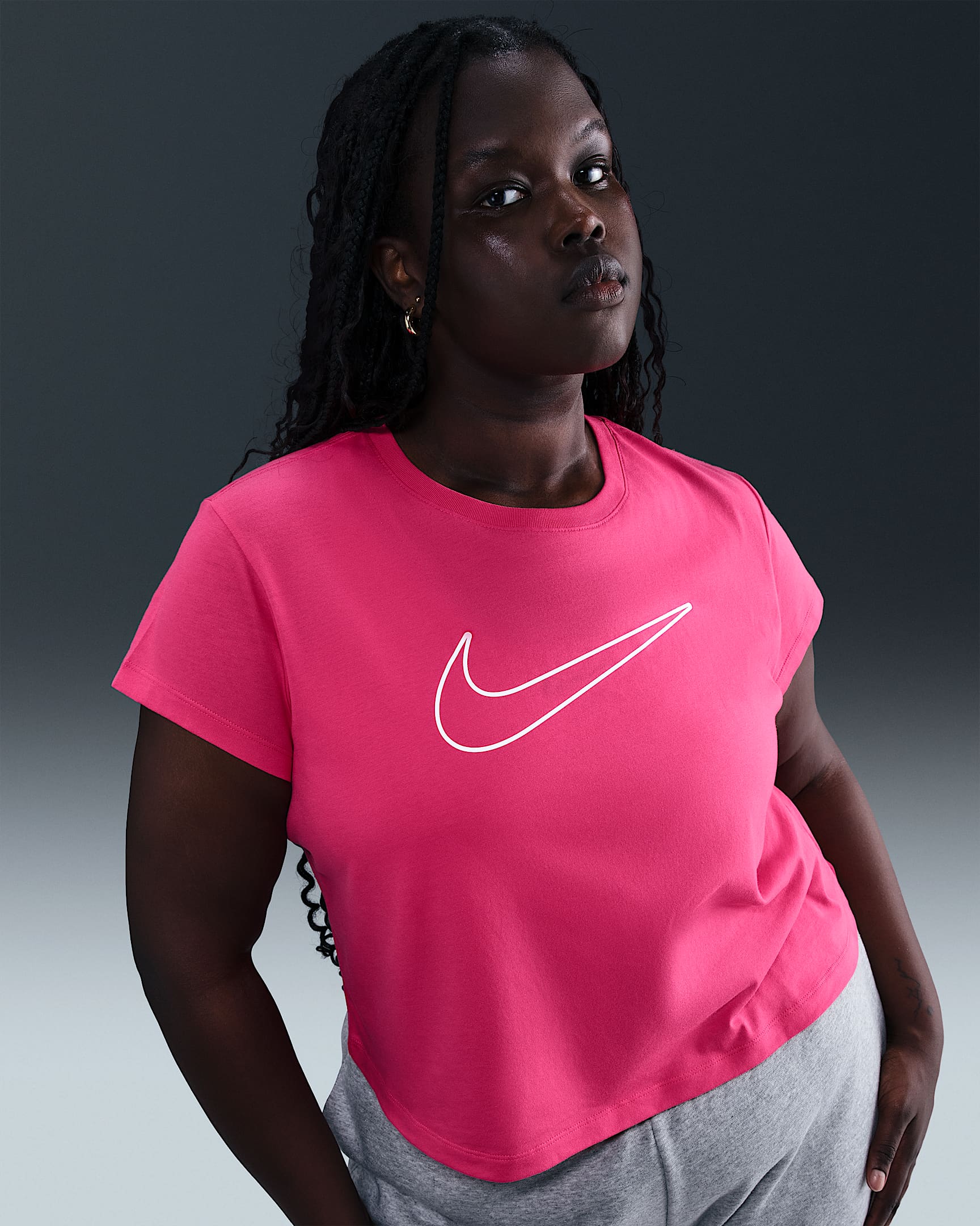Nike Sportswear Women's Short-Sleeve Graphic T-Shirt (Plus Size) - Rush Pink/White