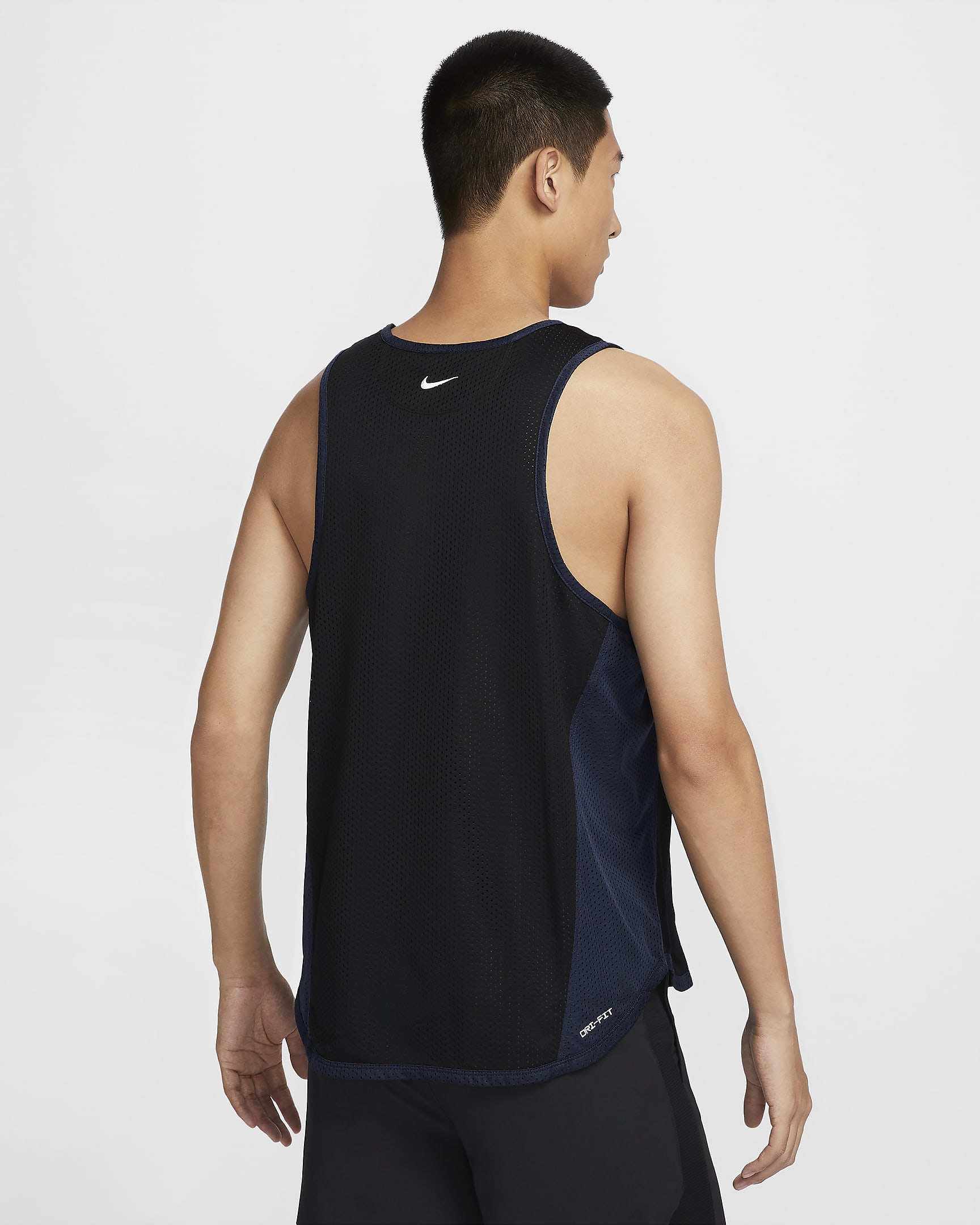 Nike Track Club 男款 Dri-FIT 跑步無袖上衣 - 黑色/Midnight Navy/Summit White