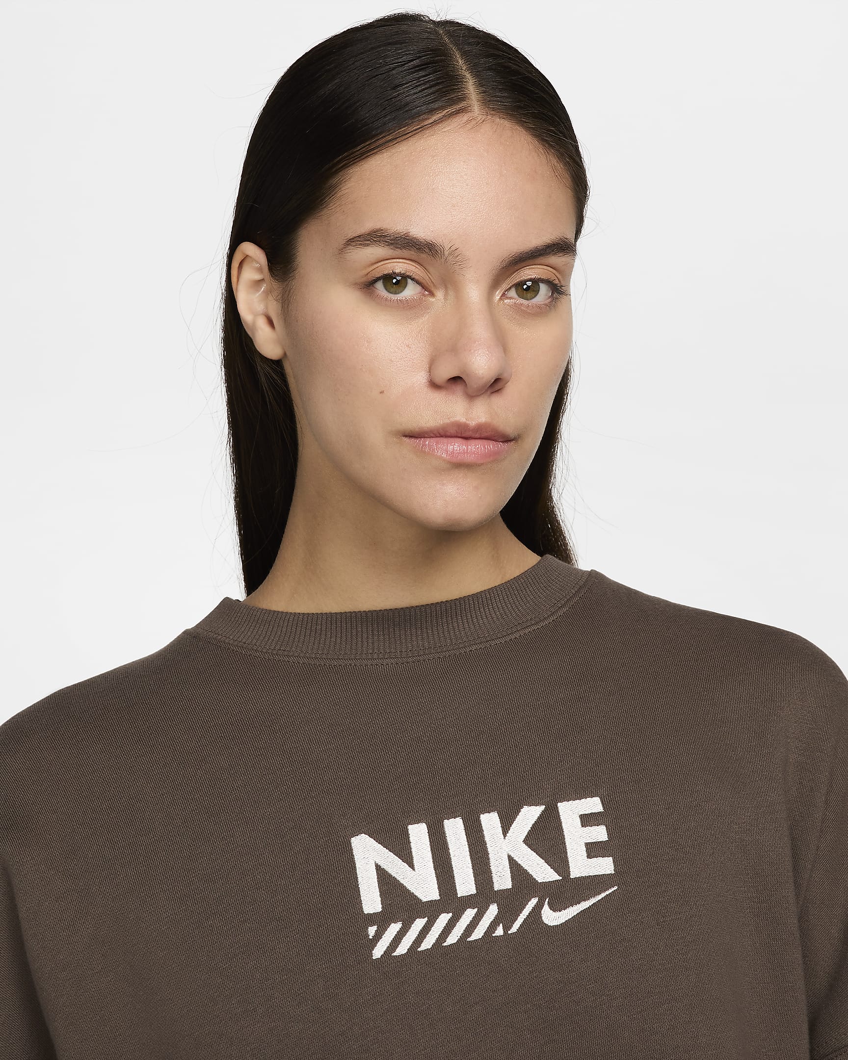 Nike Sportswear extragroßes Fleece-Sweatshirt mit Rundhalsausschnitt für Damen - Ironstone