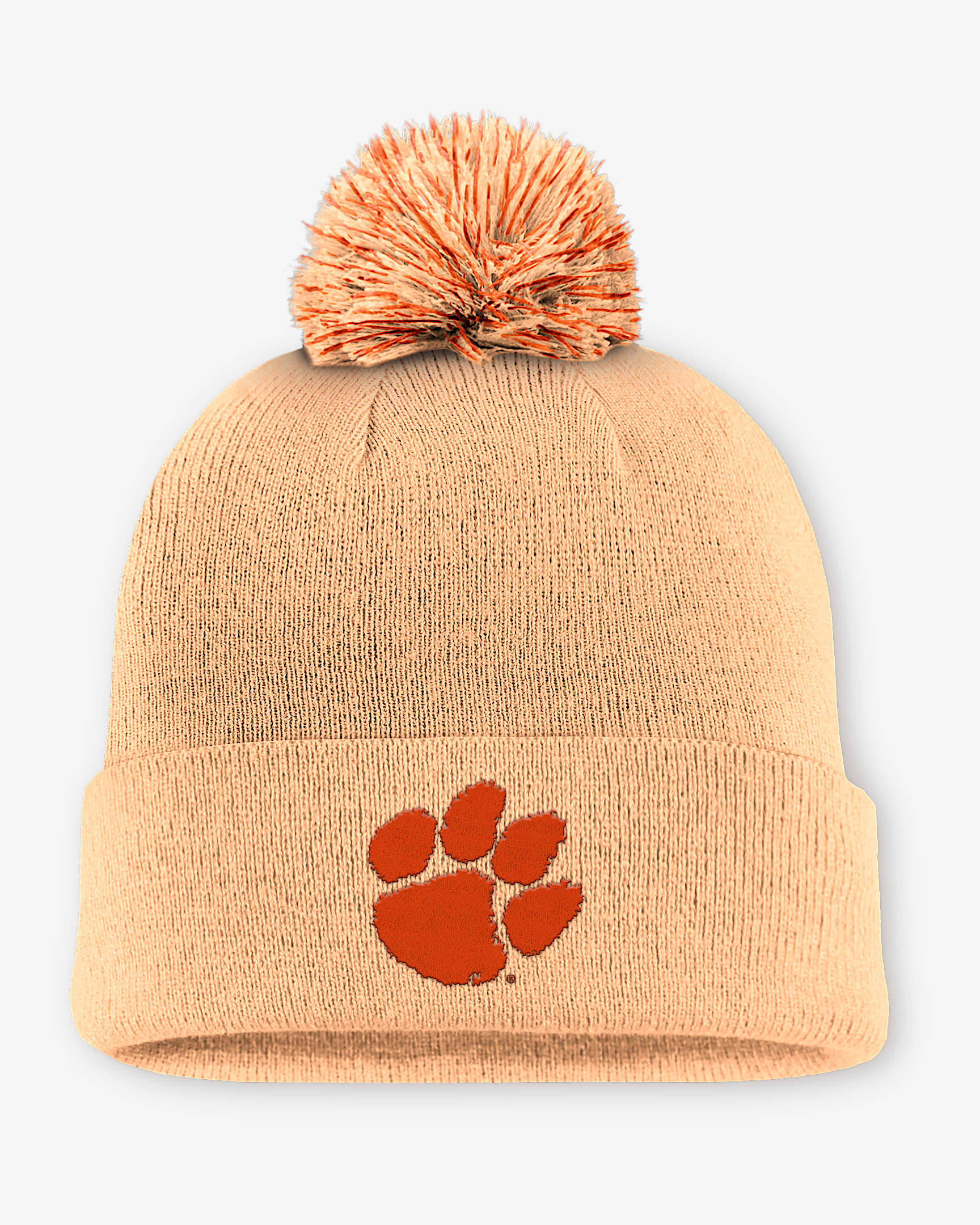 Clemson Primetime Campus Toned Men's Nike College Cuffed Pom Beanie - Orange
