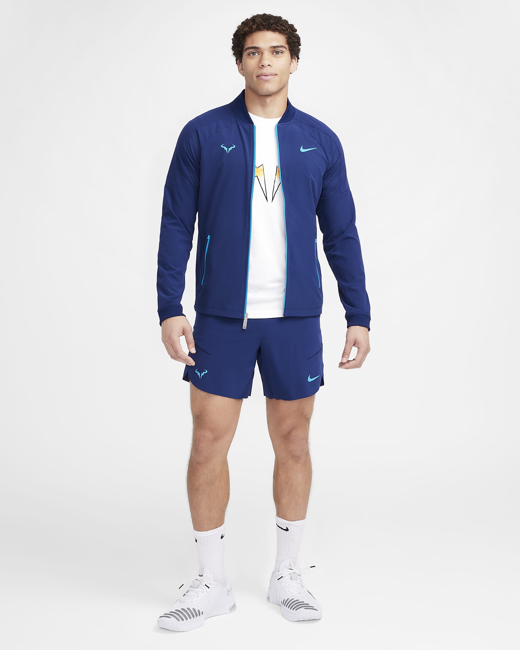 Veste de tennis Nike Dri-FIT Rafa pour homme - Blue Void/Laser Blue/Laser Blue