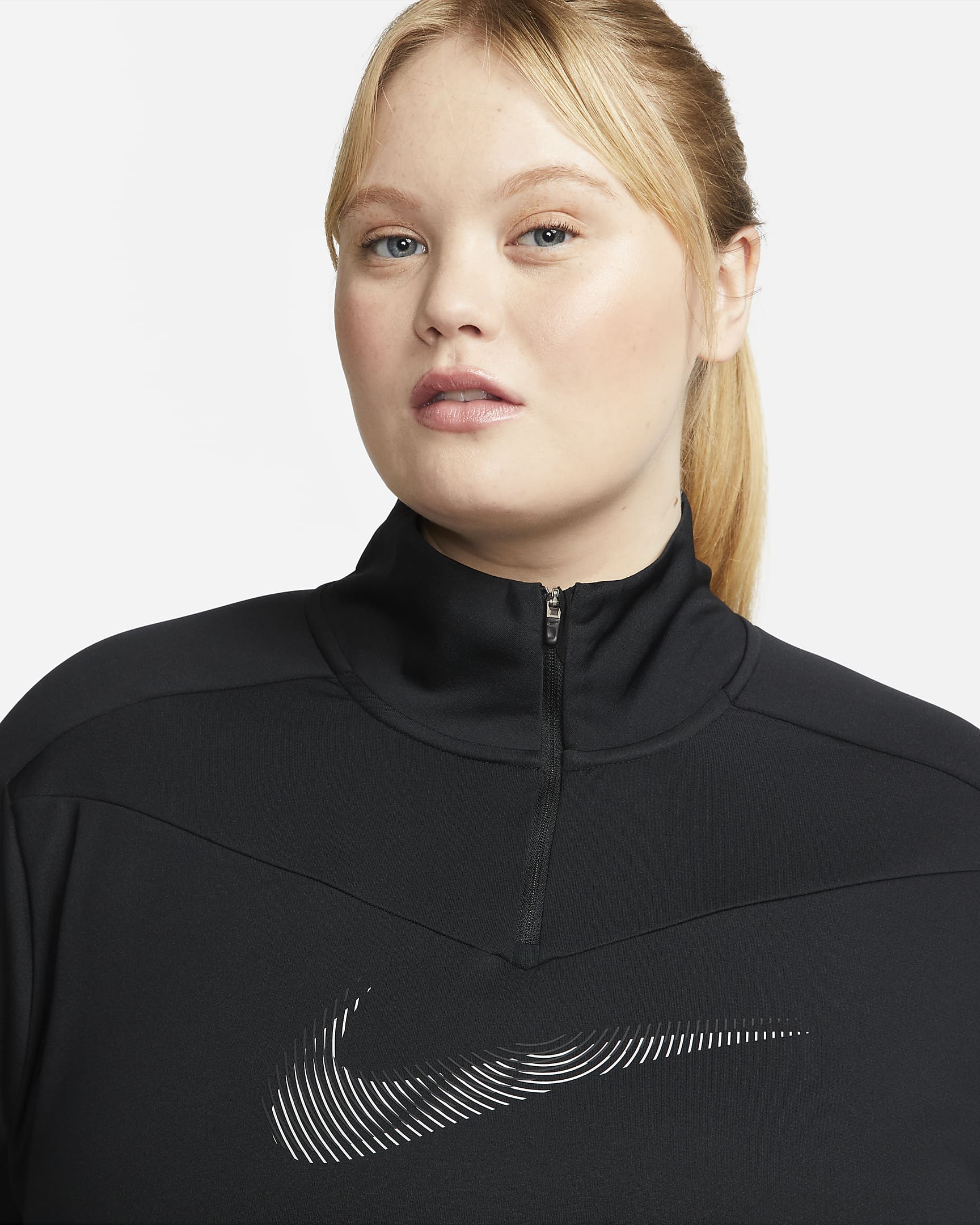 Nike DriFIT Swoosh Women's 1/4Zip Running Top (Plus Size). Nike SE