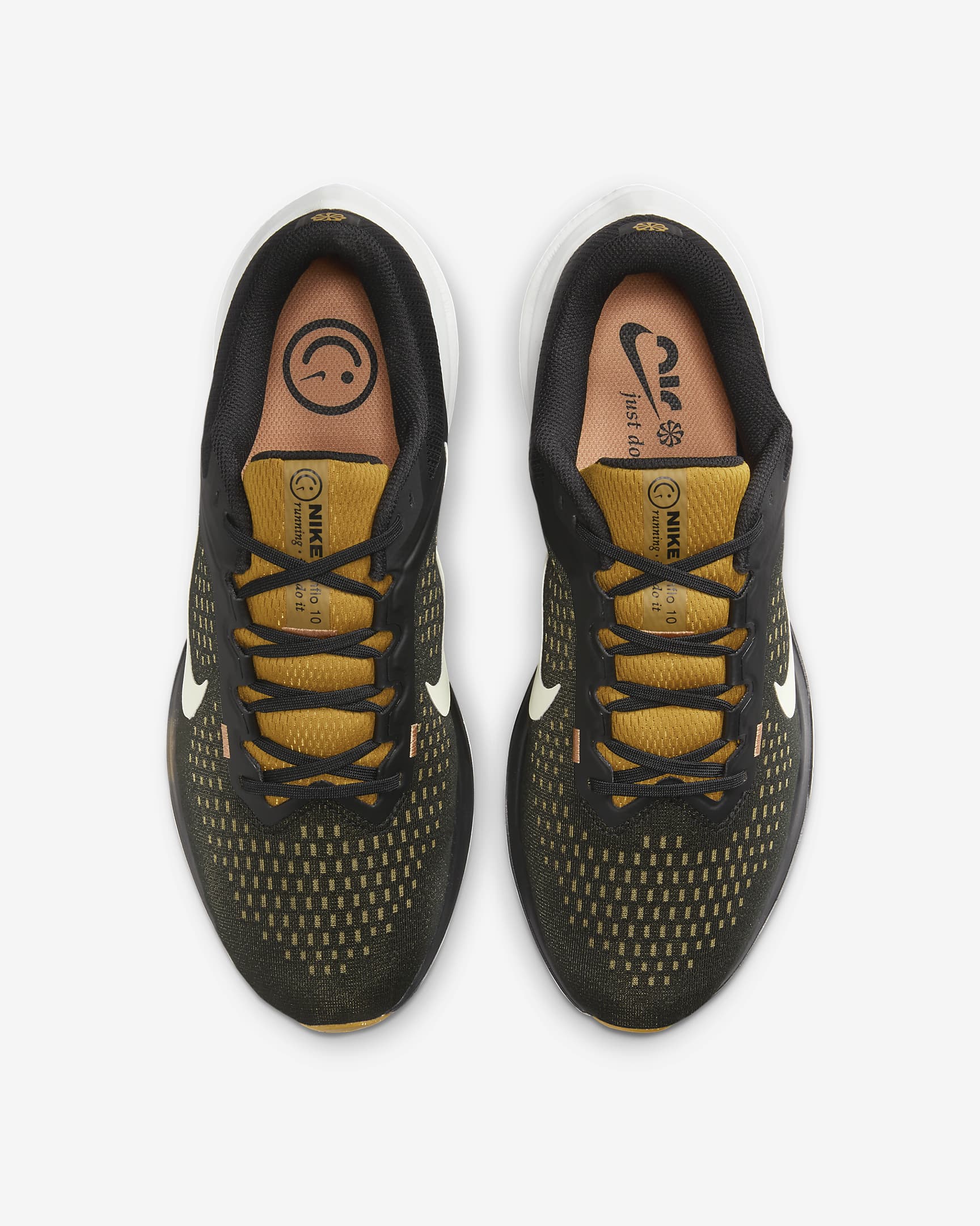 Nike Winflo 10 Men's Road Running Shoes - Black/Bronzine/Amber Brown/Olive Aura