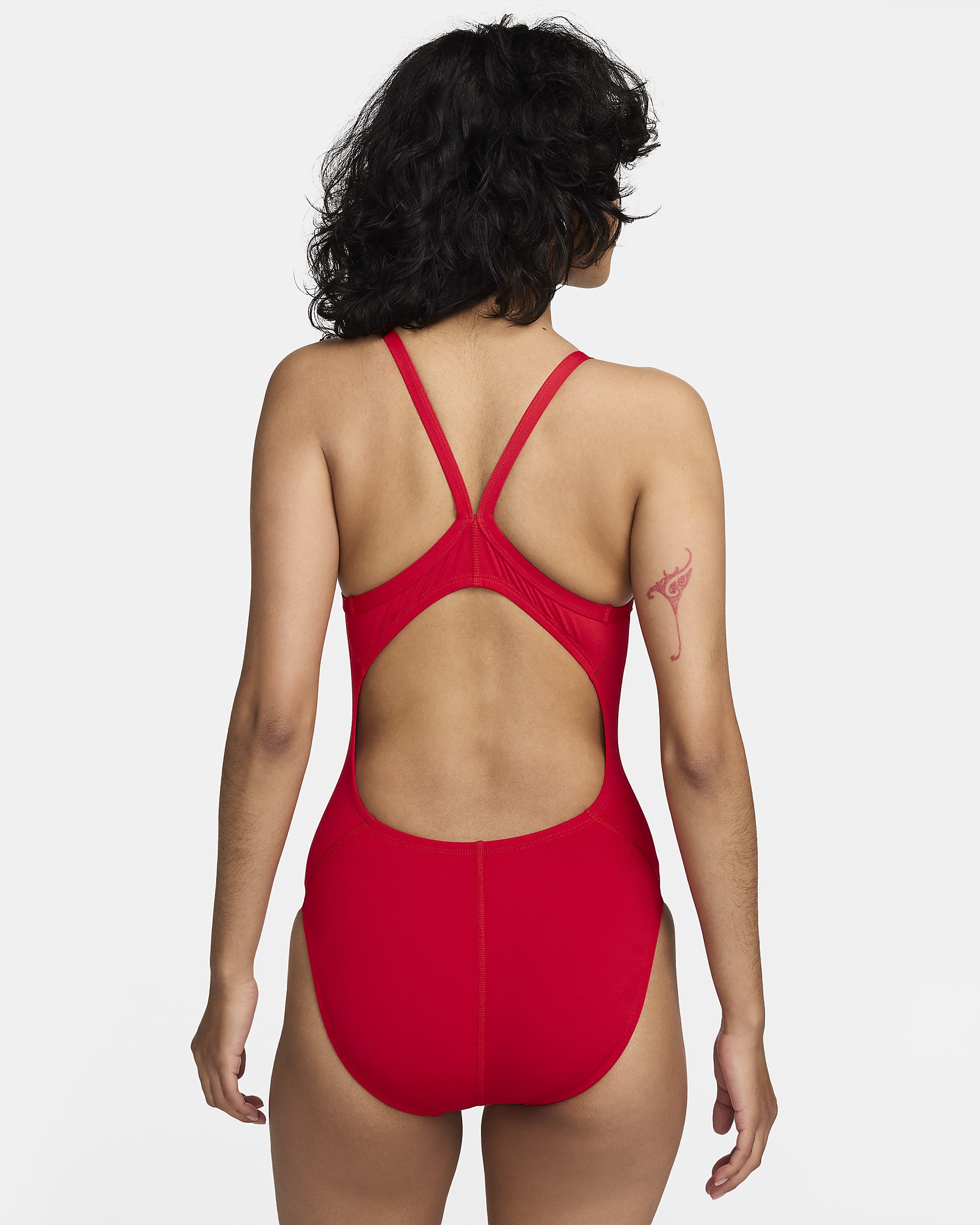 Traje de baño de una sola pieza con espalda deportiva Nike HydraStrong - Rojo universitario