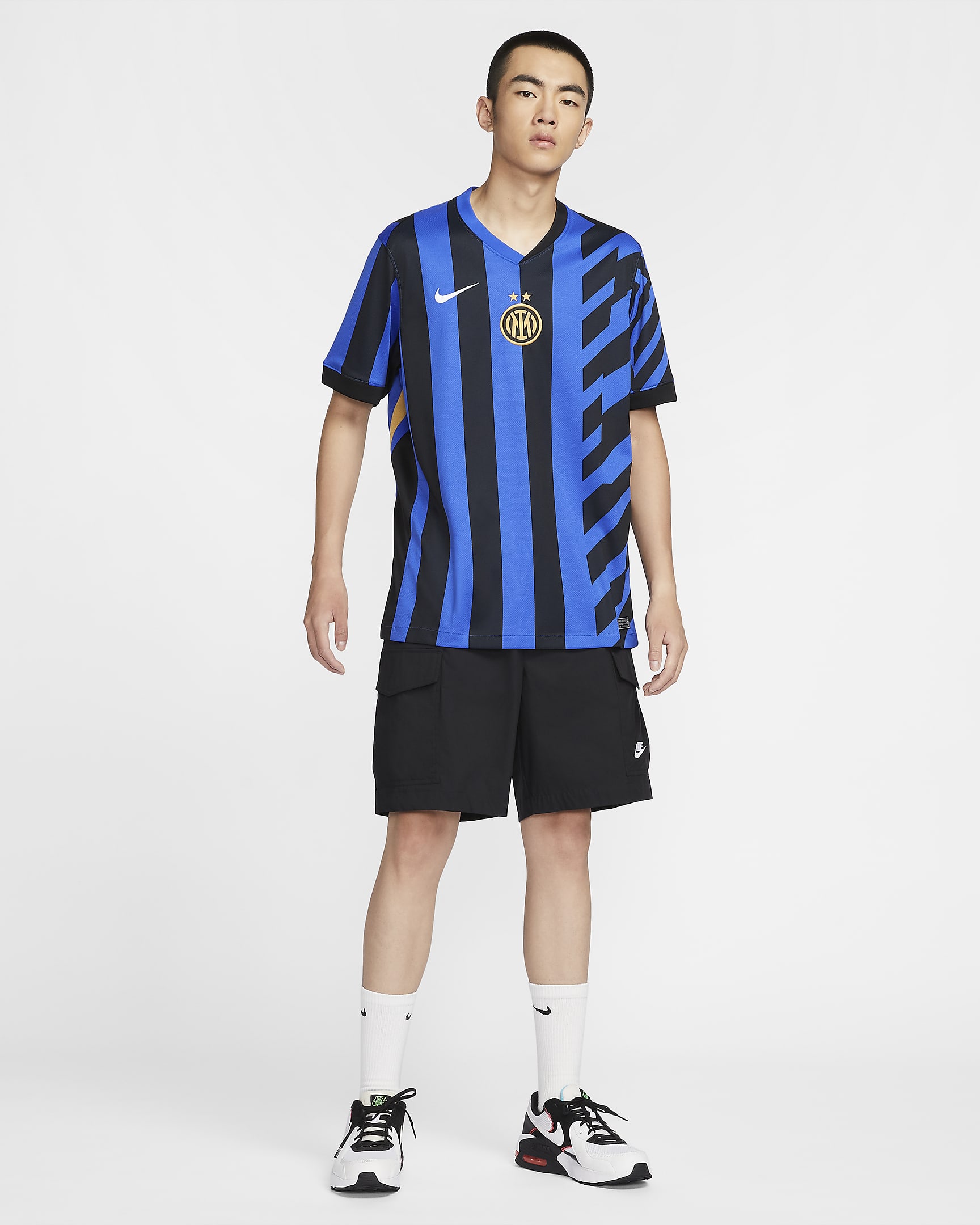 Inter Mailand 2024/25 Stadium Home Replika-Fußballtrikot mit Dri-FIT-Technologie (Herren) - Lyon Blue/Schwarz/Lyon Blue/Weiß