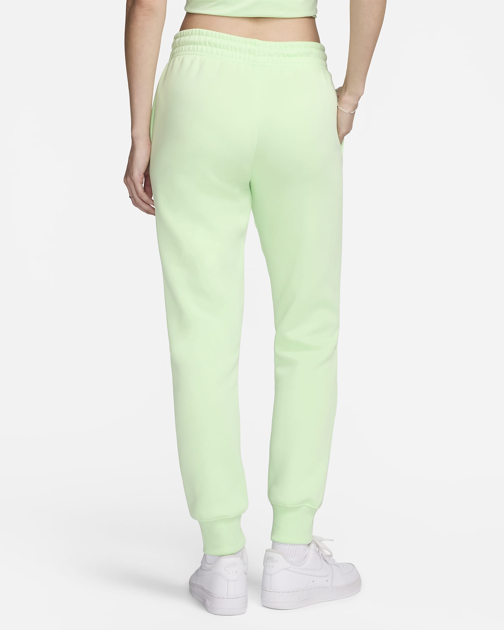 Pantalon de survêtement taille mi-haute Nike Sportswear Phoenix Fleece pour femme - Vapor Green/Sail