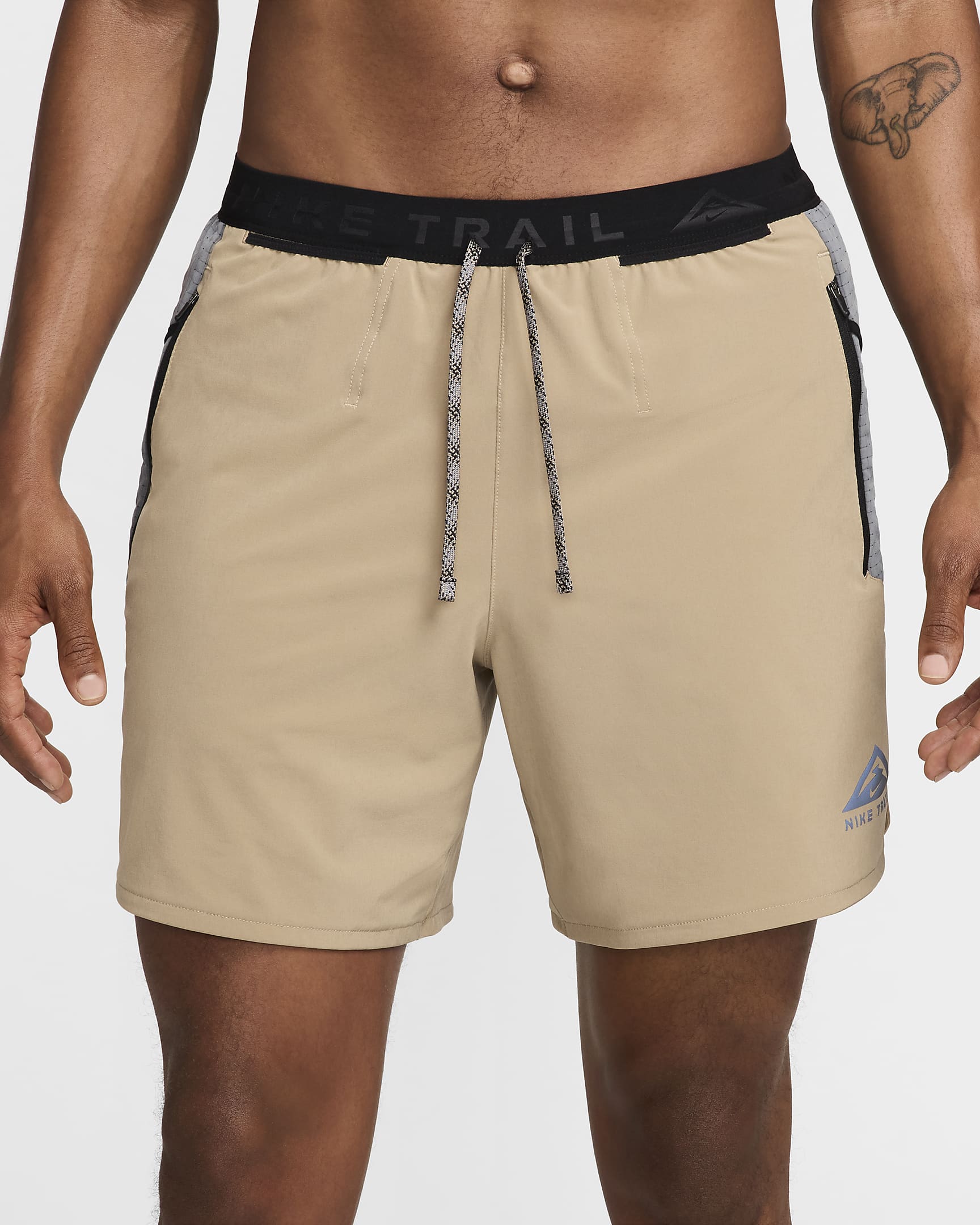 Nike Trail Second Sunrise Men's Dri-FIT 7" Brief-Lined Running Shorts - Khaki/Smoke Grey/Black