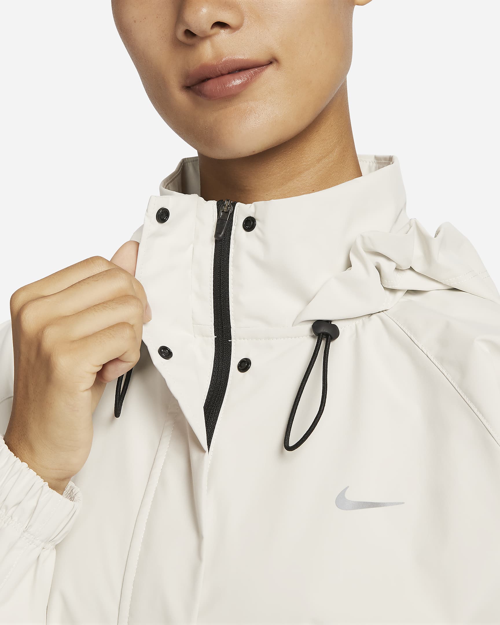 Nike Storm-FIT Swift Women's Running Jacket - Pale Ivory/Black