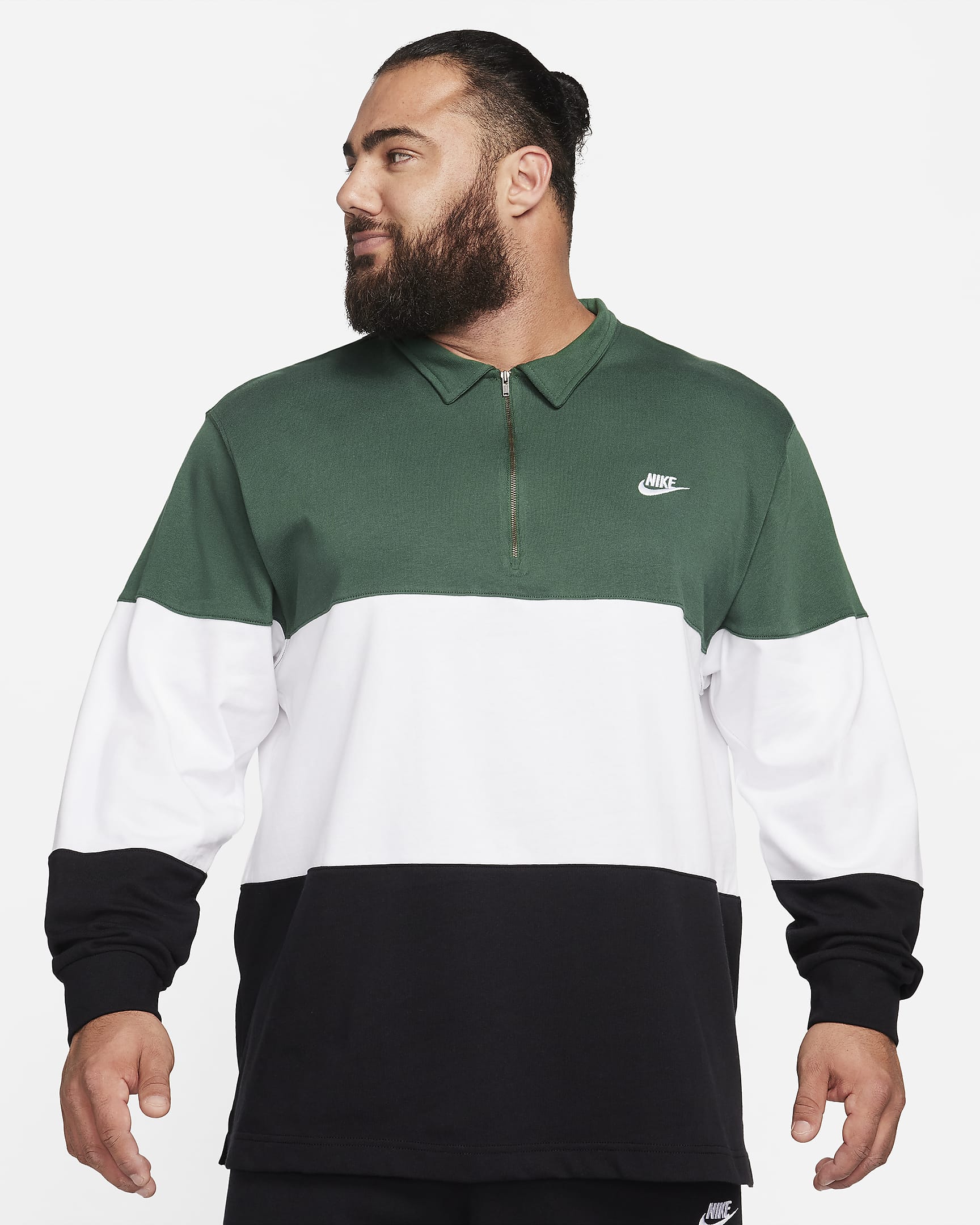 Nike Club Men's Long-Sleeve Top - Fir/White/Black/White