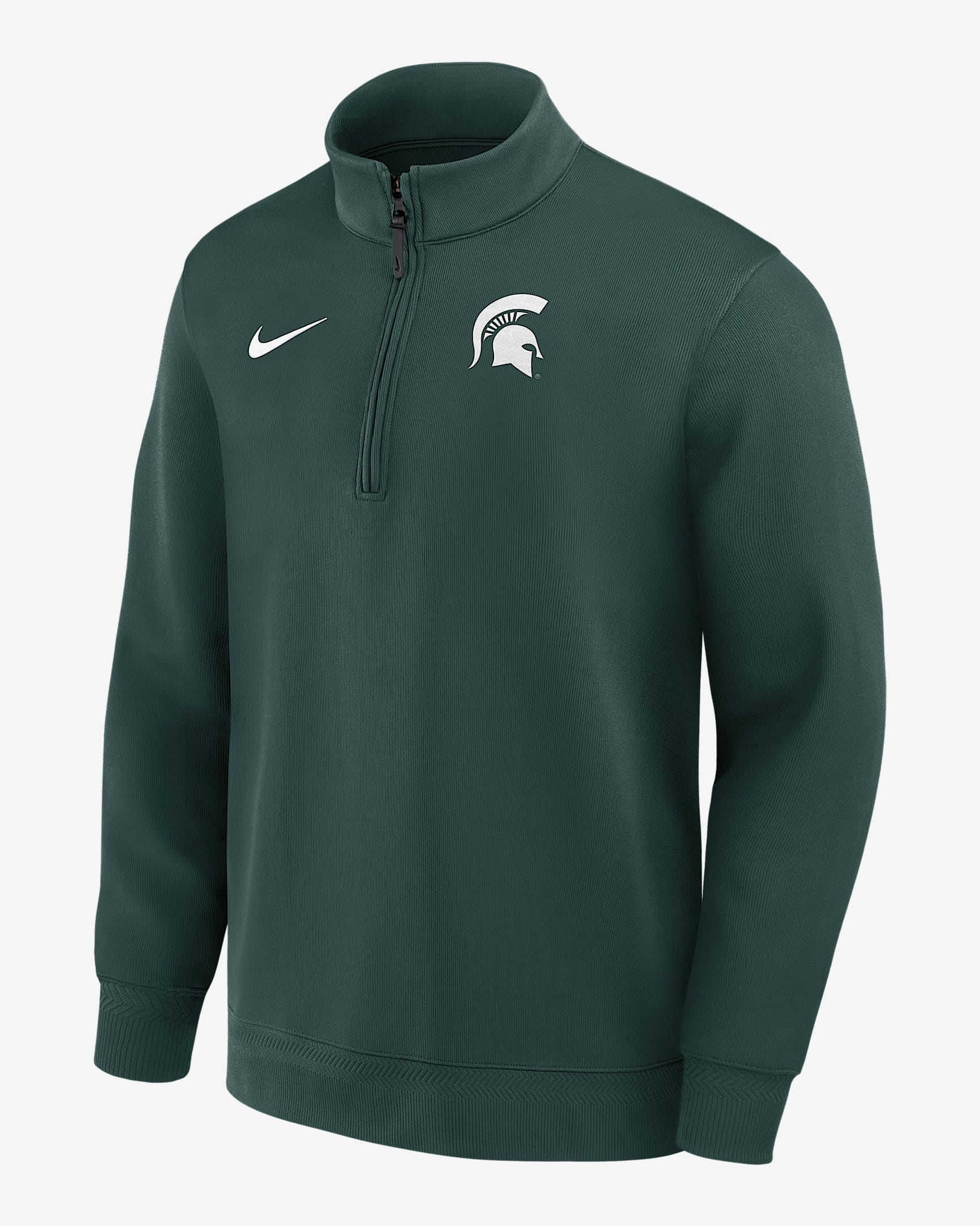 Playera de manga larga universitaria Nike Dri-FIT de medio cierre para hombre Michigan State Coaches - Verde
