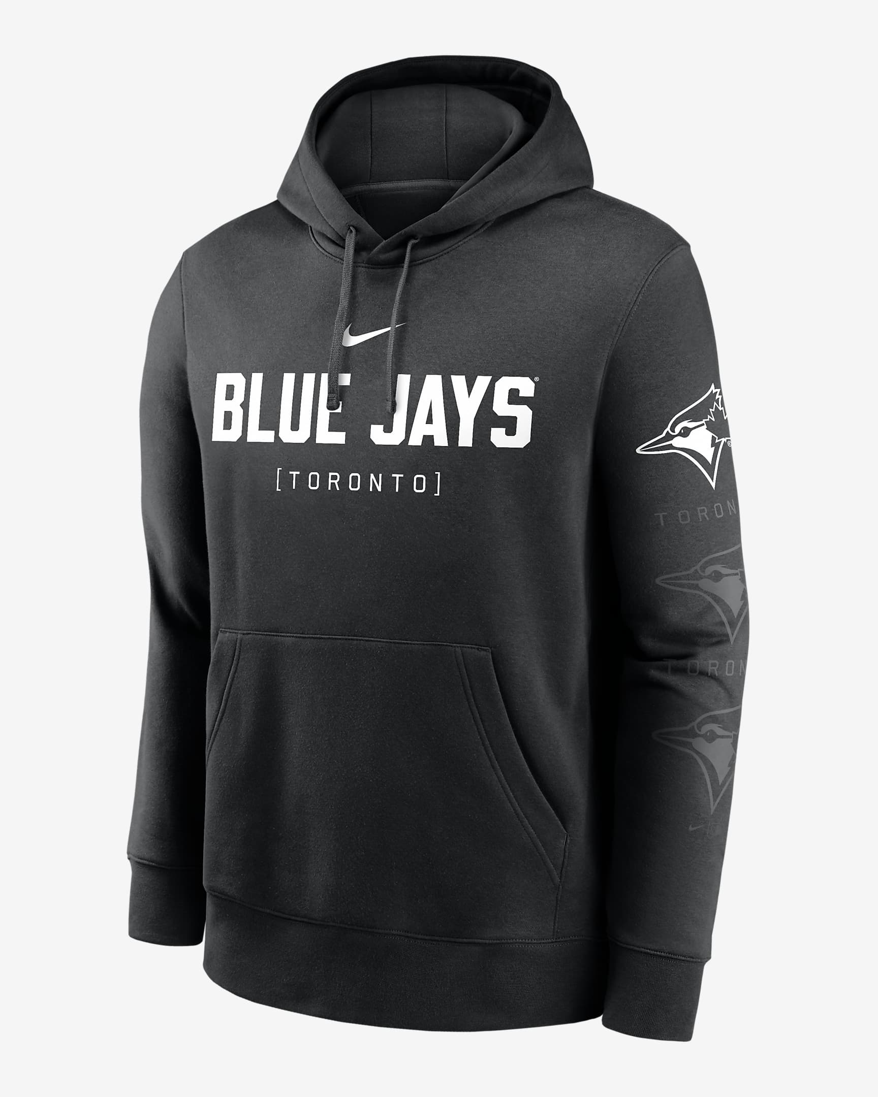 Toronto Blue Jays Fashion Club Men's Nike MLB Pullover Hoodie - Black