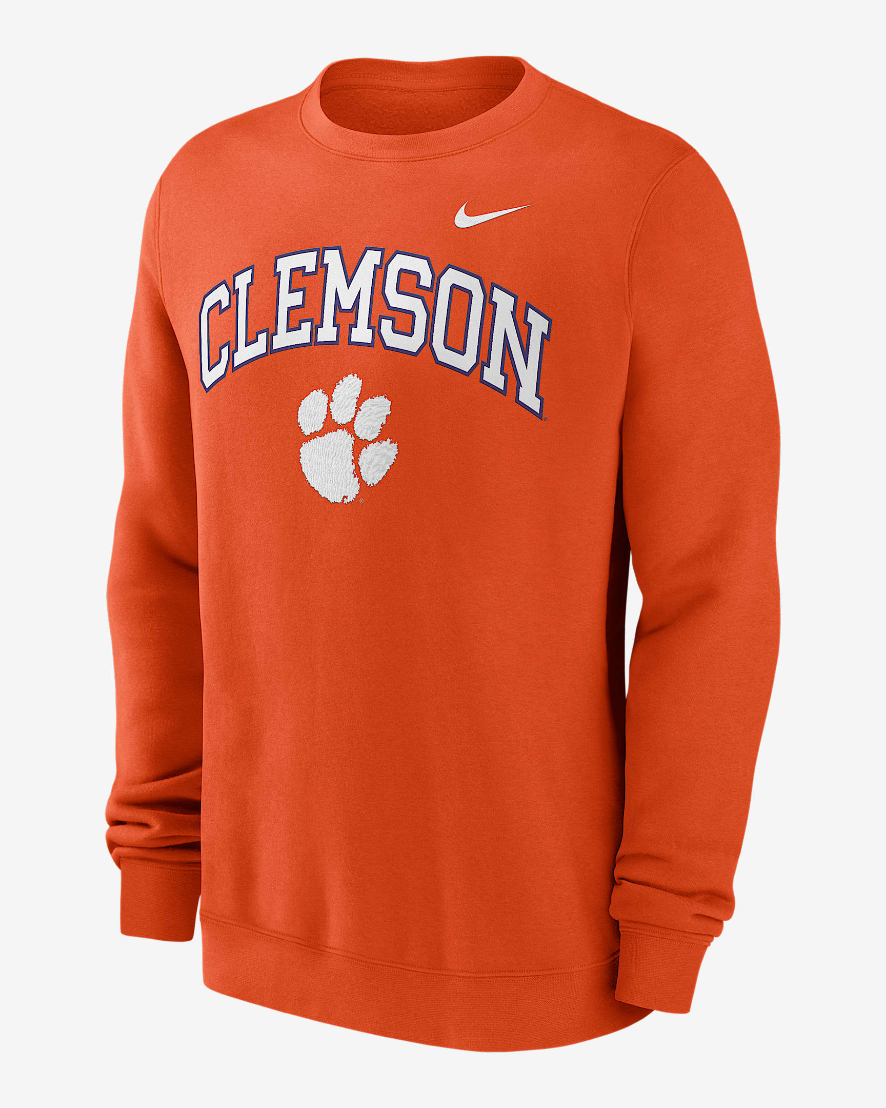 Clemson Arch Men's Nike College Pullover Crew - Orange