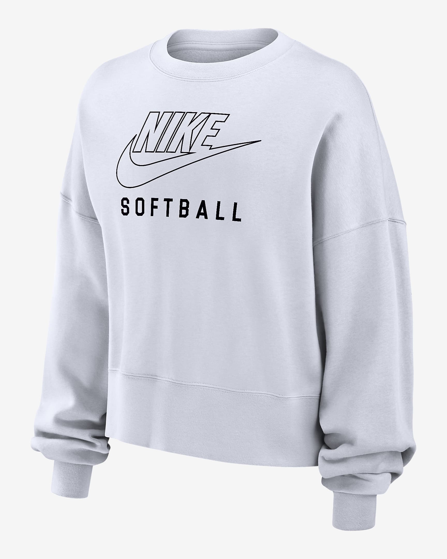 Nike Phoenix Fleece Women's Softball Crew-Neck Sweatshirt - White