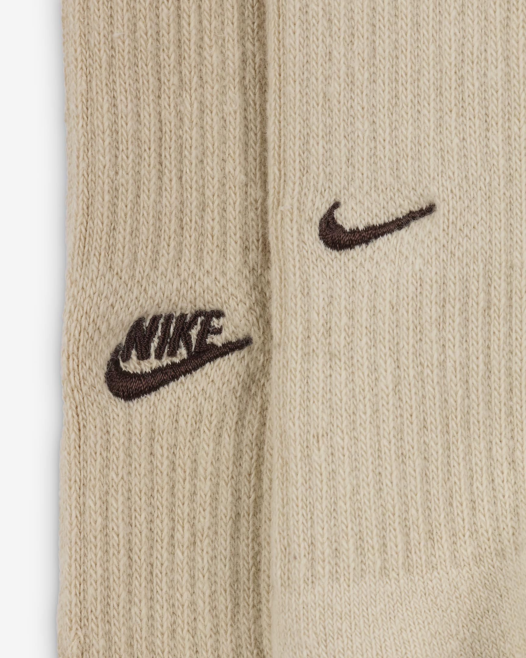 Nike Everyday Cushioned Crew Socks (2 Pairs) - Sand Drift/Earth