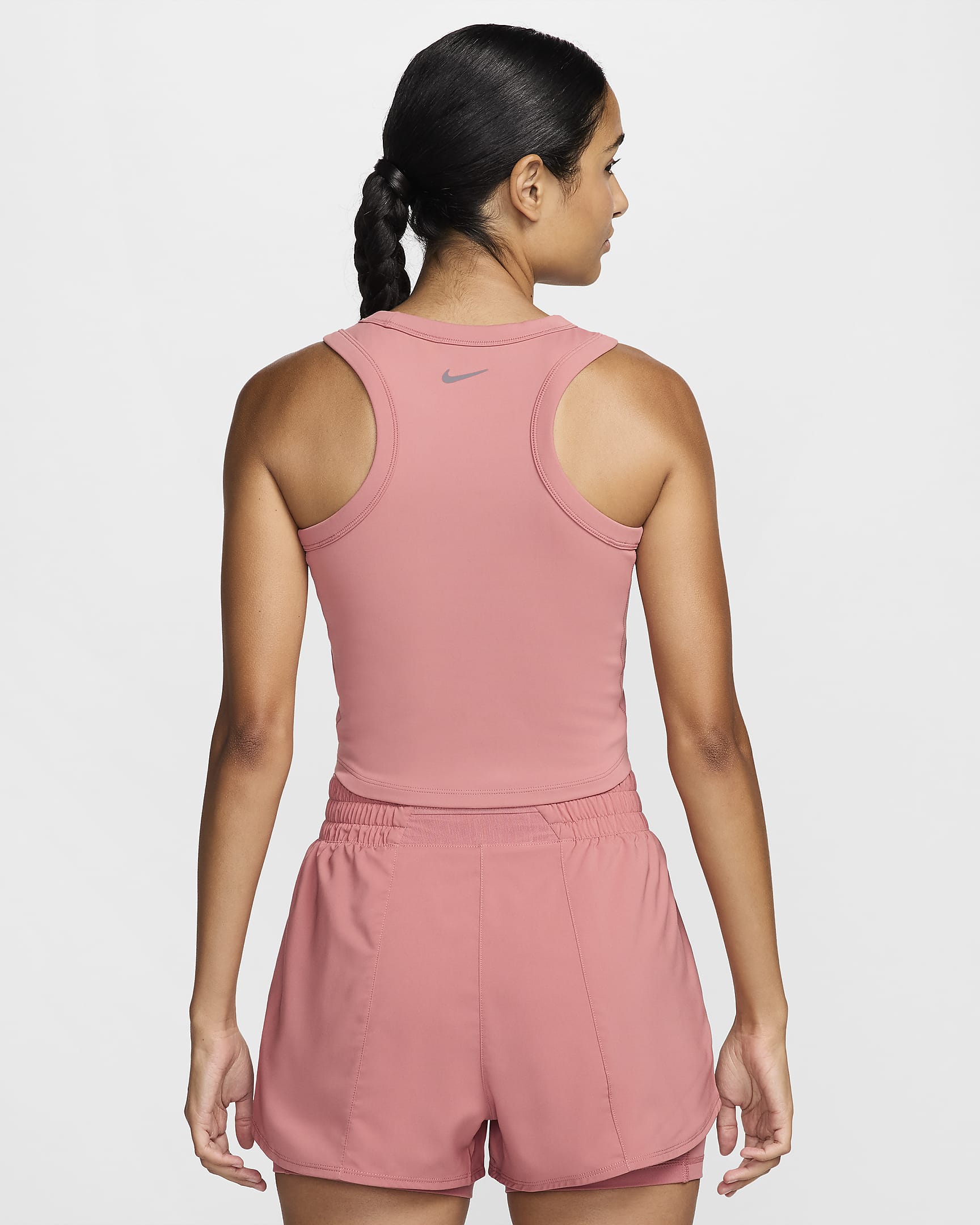 Camiseta de tirantes Dri-FIT cropped para mujer Nike One Fitted - Rosa cañón/Negro