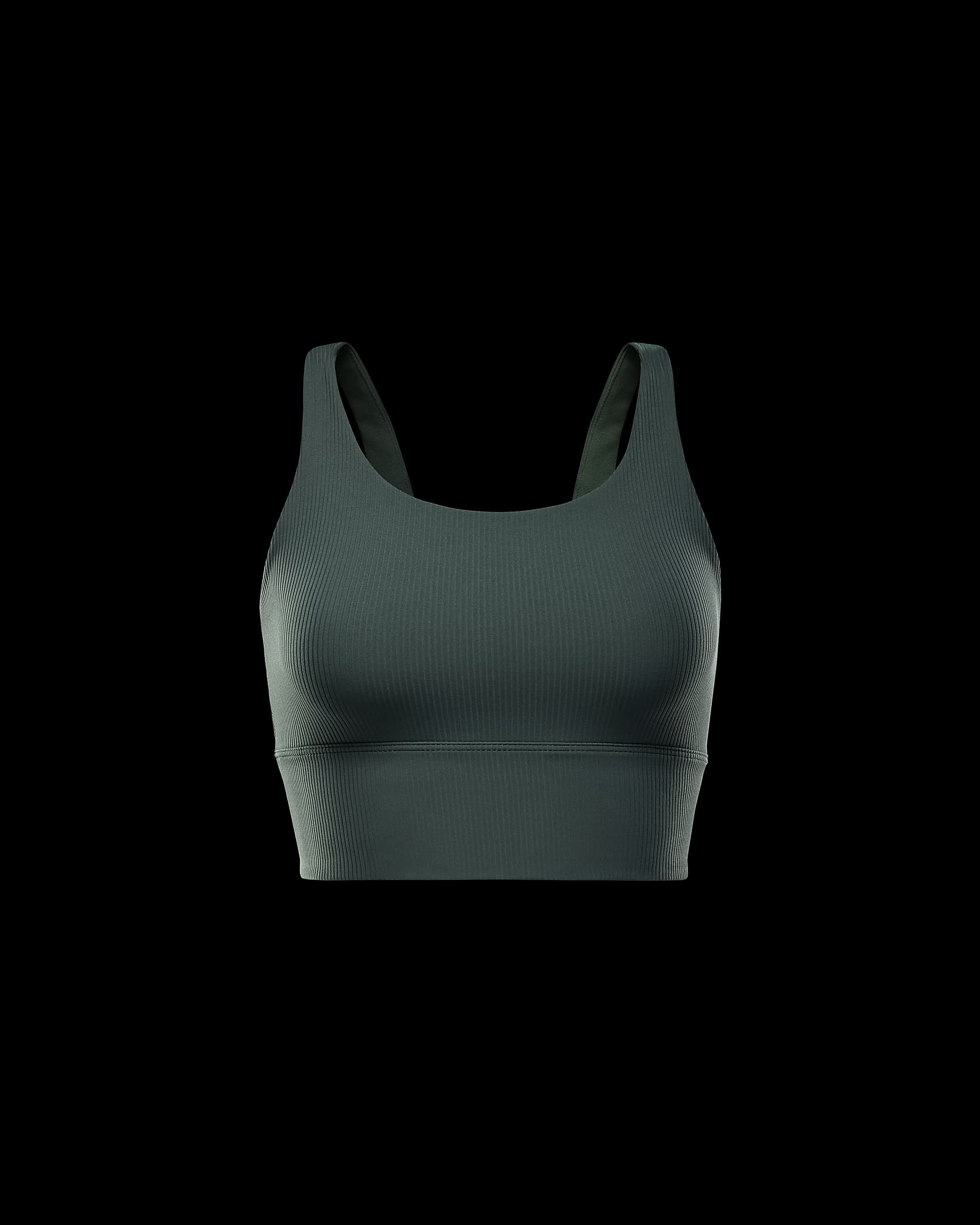 Nike Zenvy Rib Women's Light-Support Padded Longline Sports Bra - Vintage Green/Vintage Green/White