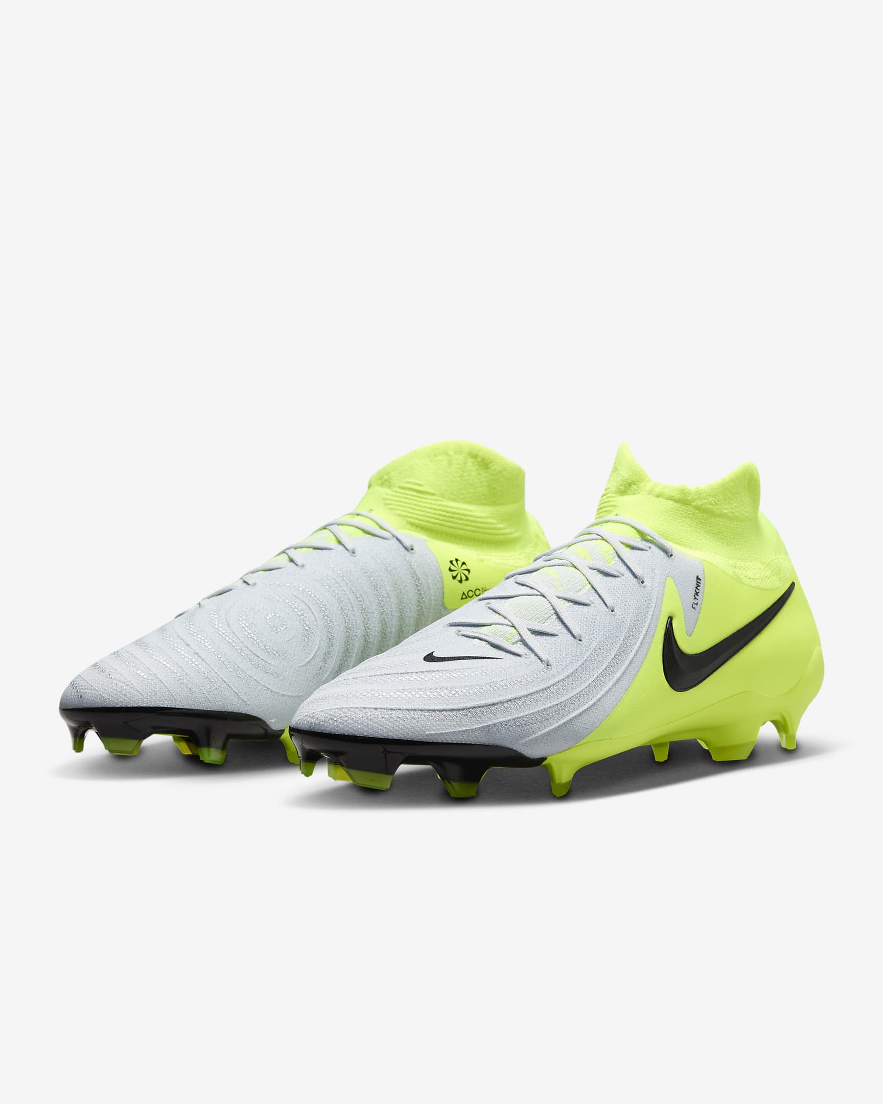 Nike Phantom Luna 2 Pro FG High-Top Football Boot - Metallic Silver/Volt/Black