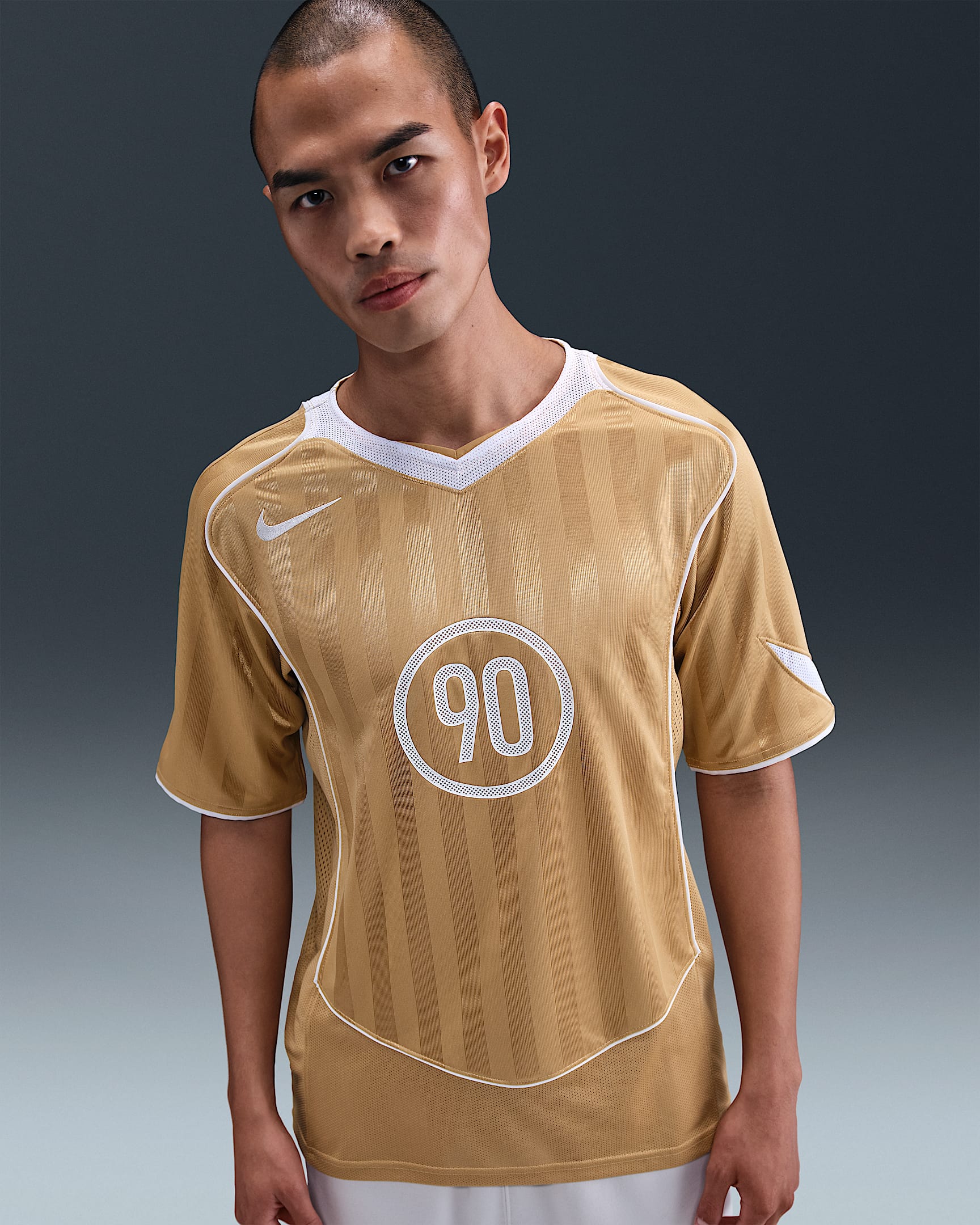 Nike Total 90 Men's Dri-FIT Short-Sleeve Football Top - Club Gold/Summit White/Summit White/Summit White