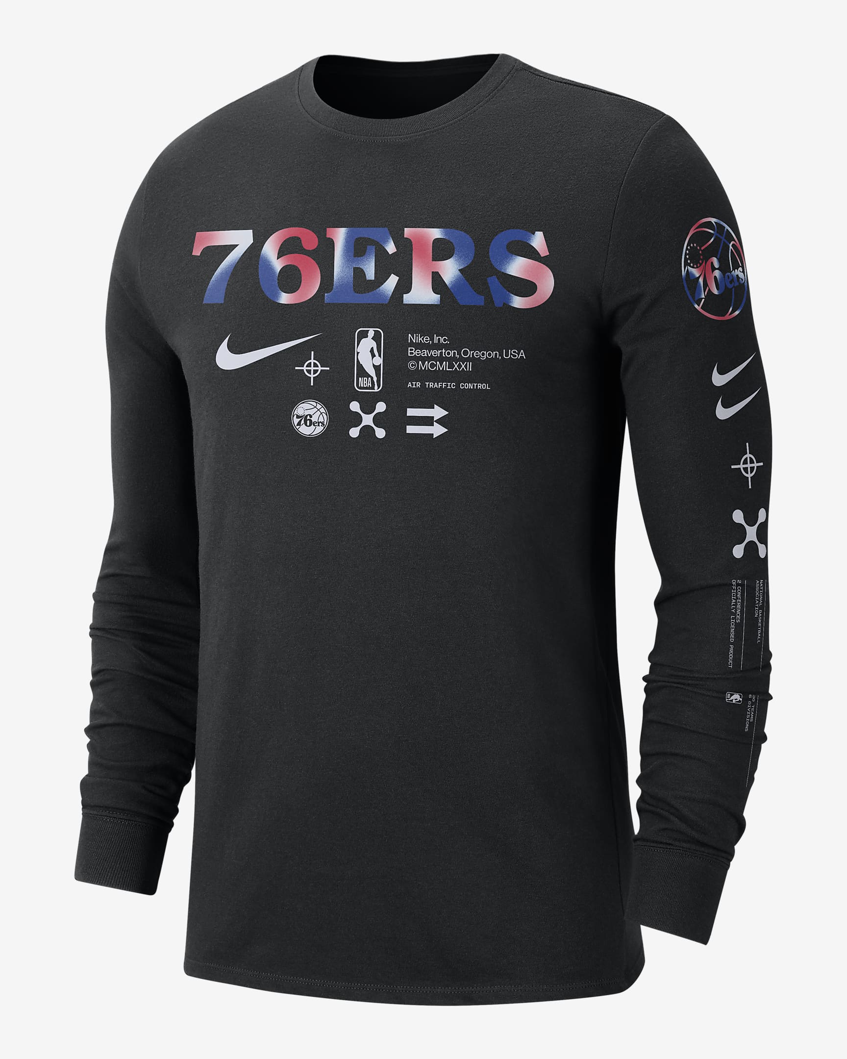 Philadelphia 76ers Men's Nike NBA Long-Sleeve T-Shirt - Black