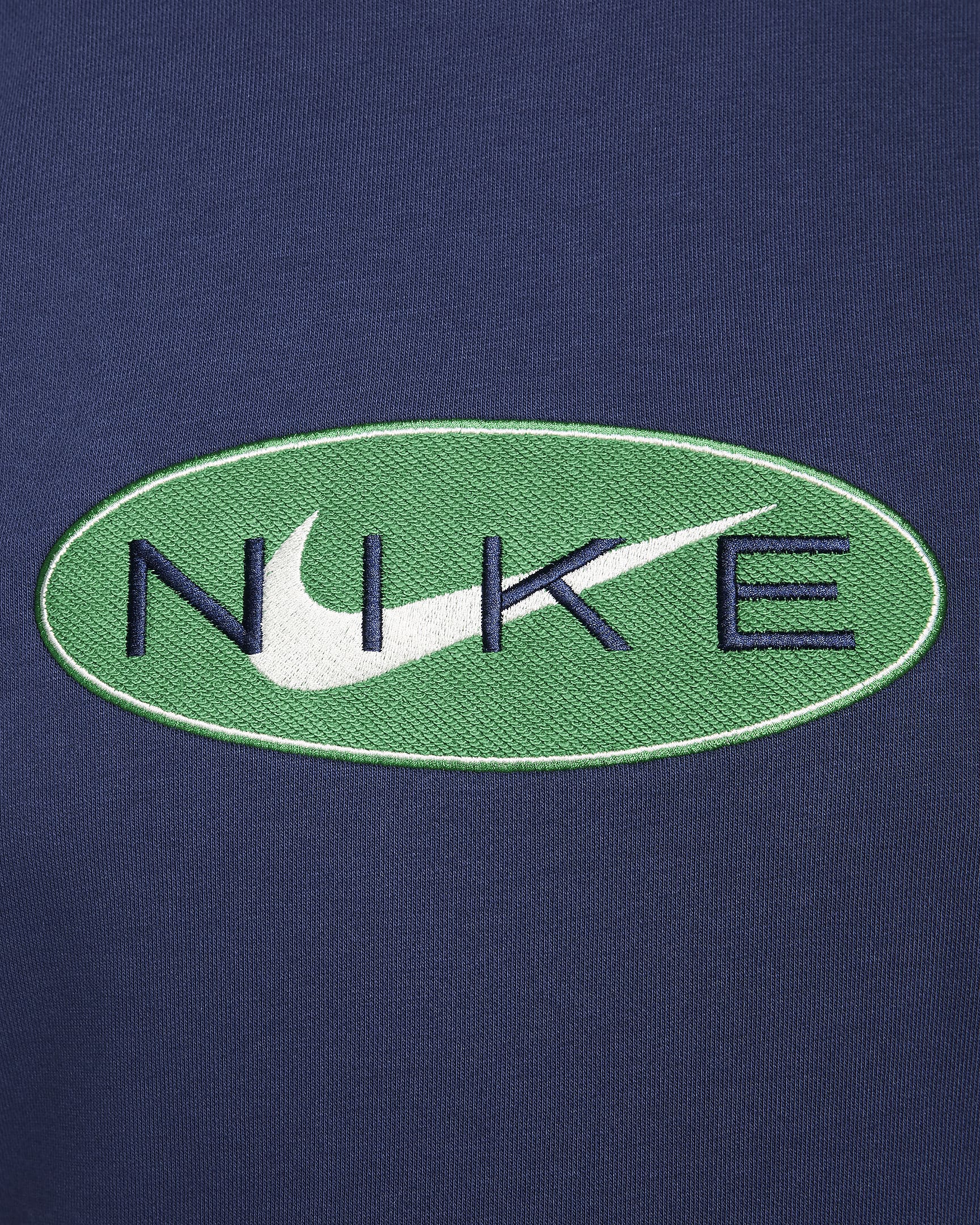 Nike Sportswear Men's French Terry Crewneck Sweatshirt - Midnight Navy/Aloe Verde/Midnight Navy