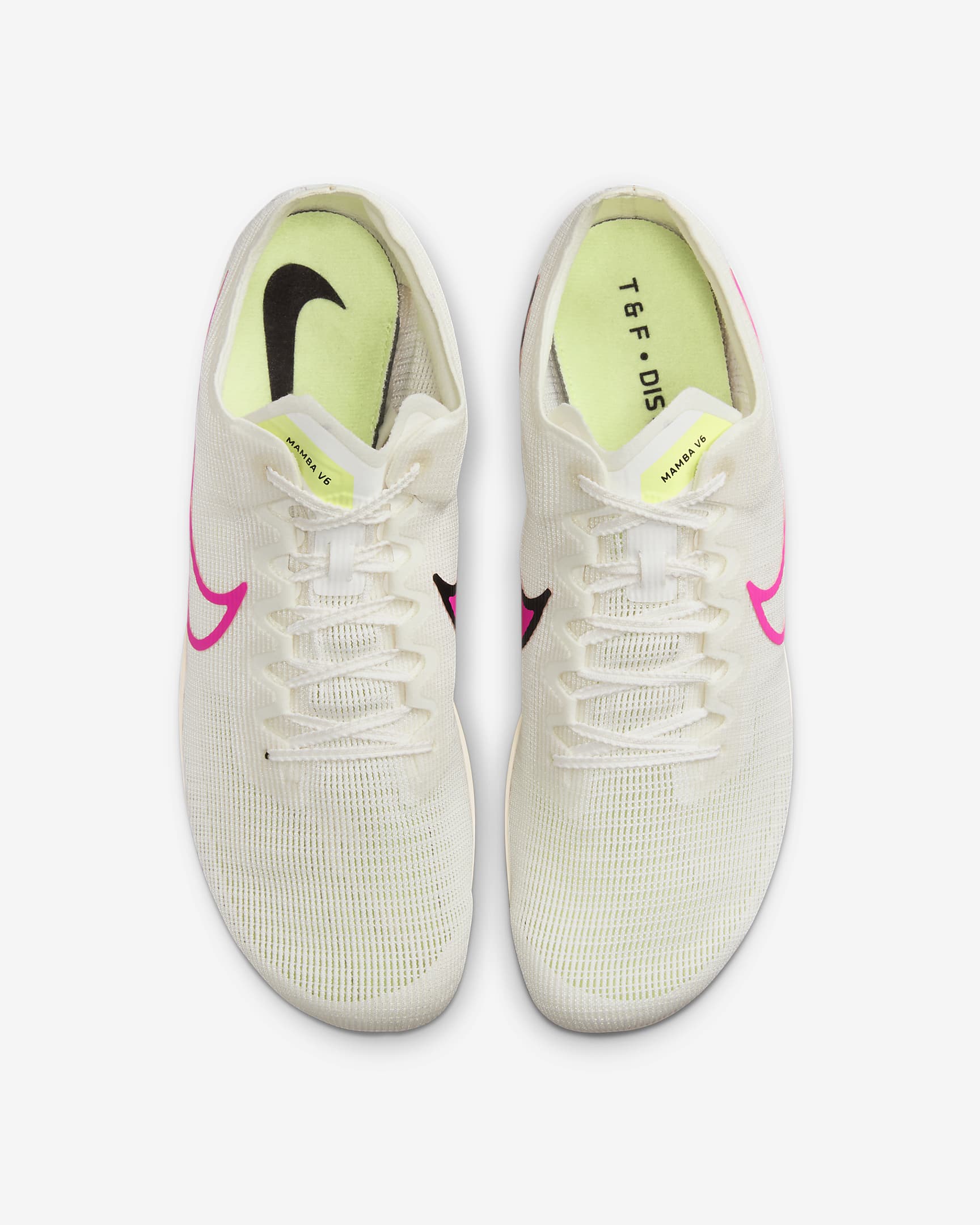 Nike Zoom Mamba 6 Track and Field distance spikes - Sail/Light Lemon Twist/Guava Ice/Fierce Pink
