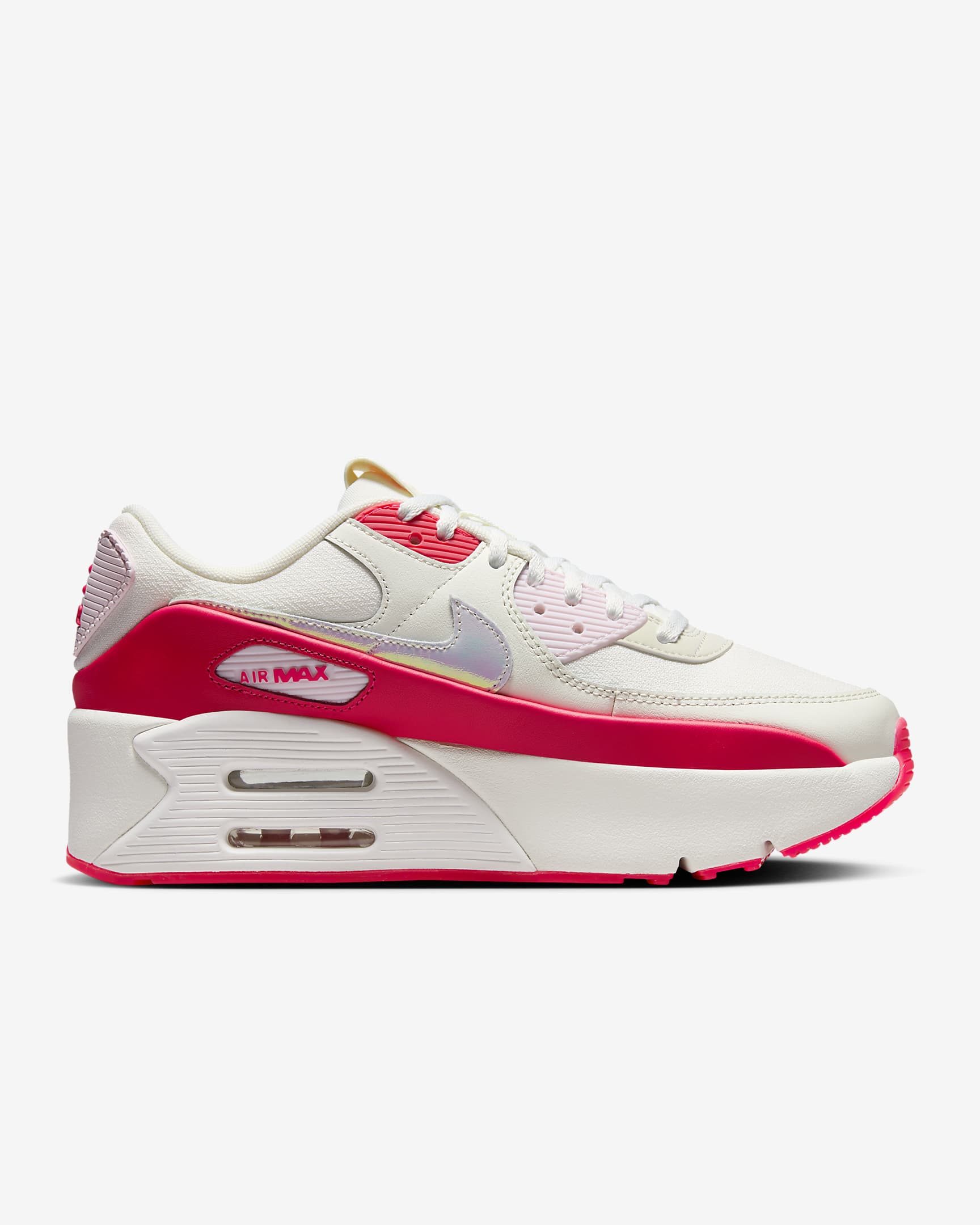 Nike Air Max 90 LV8 Women's Shoes - Sail/Siren Red/Pearl Pink/Multi-Colour