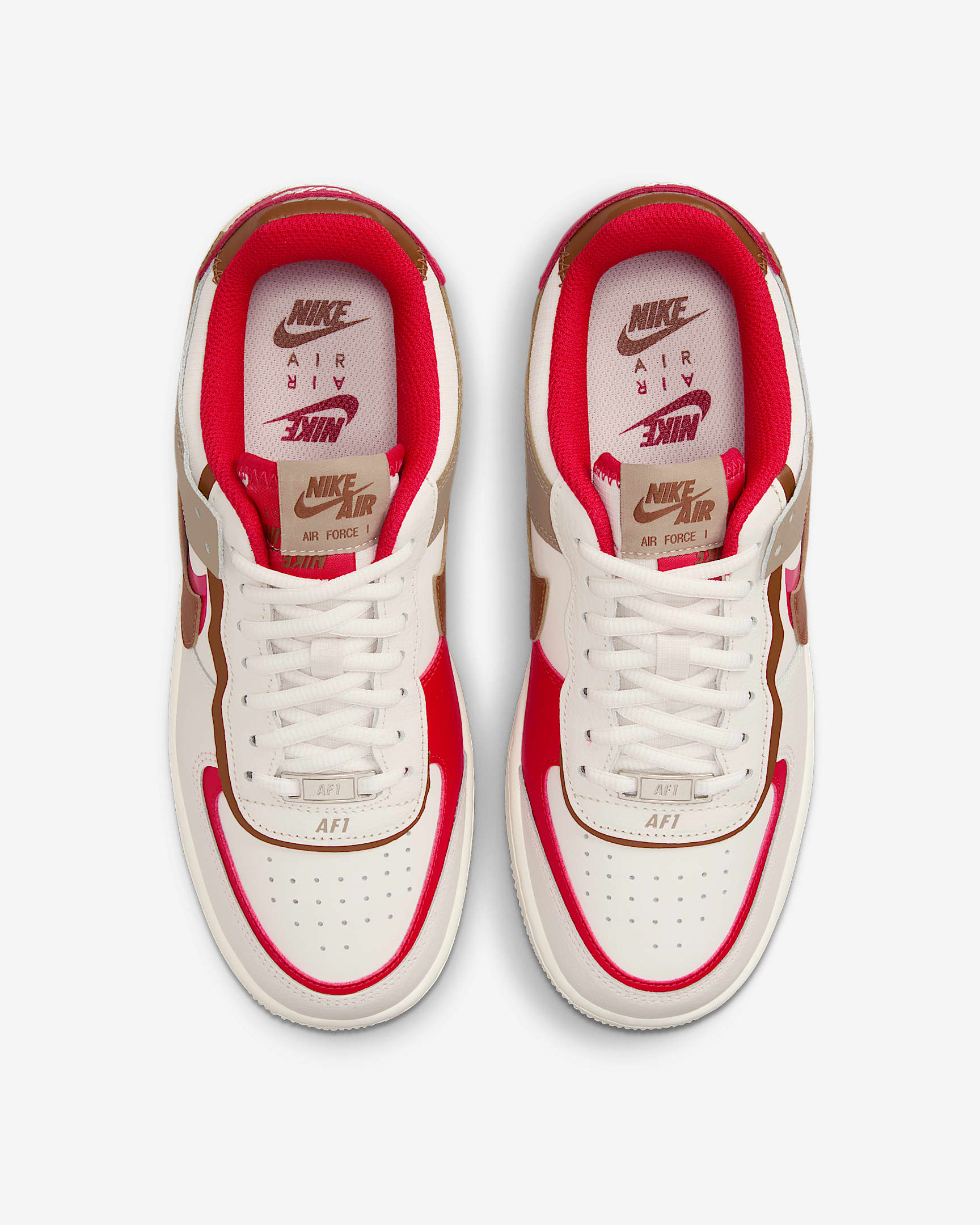 Nike Air Force 1 Shadow 女鞋 - Phantom/Fire Red/Khaki/Light British Tan