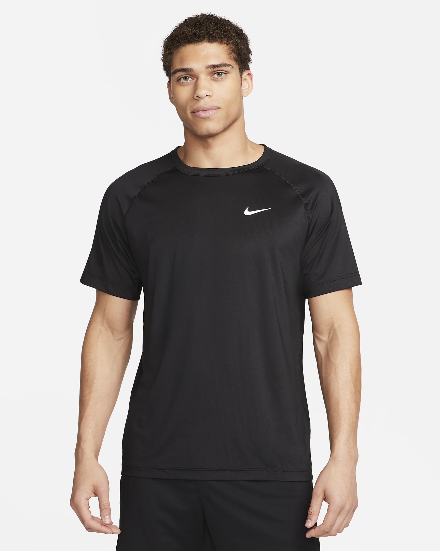 Nike Ready Nike Dri-FIT Kurzarm-Fitness-Oberteil für Herren - Schwarz/Cool Grey/Weiß