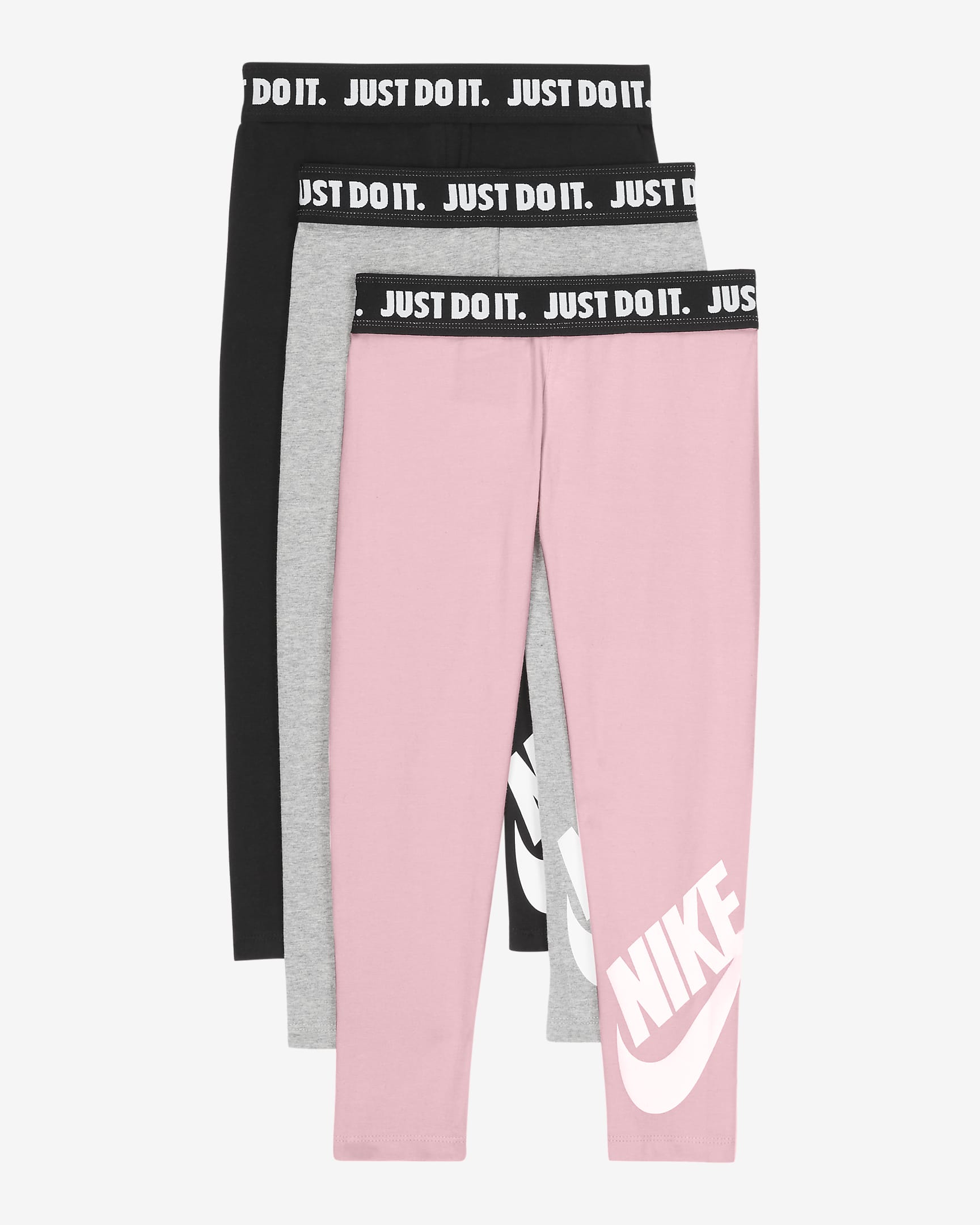 Leggings Nike talla preescolar (paquete de 3) - Rosa