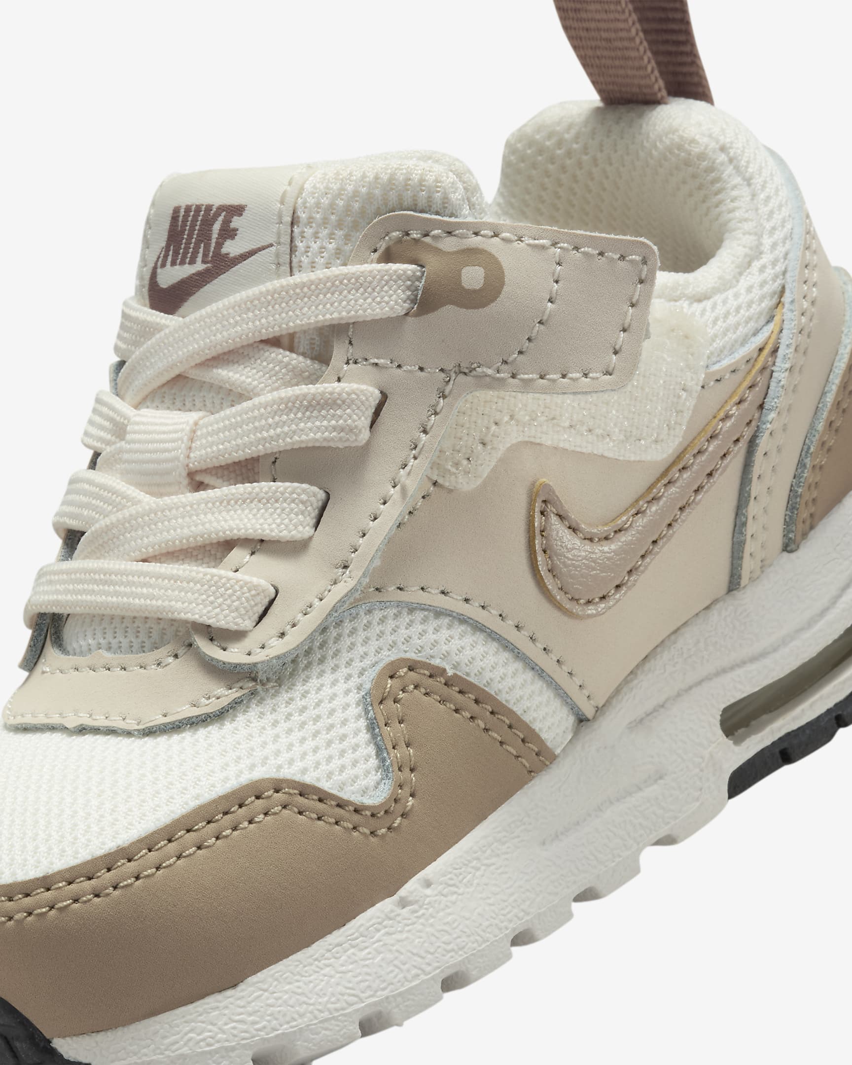 Air Max 1 EasyOn schoenen voor baby's/peuters - Phantom/Light Orewood Brown/Zwart/Khaki