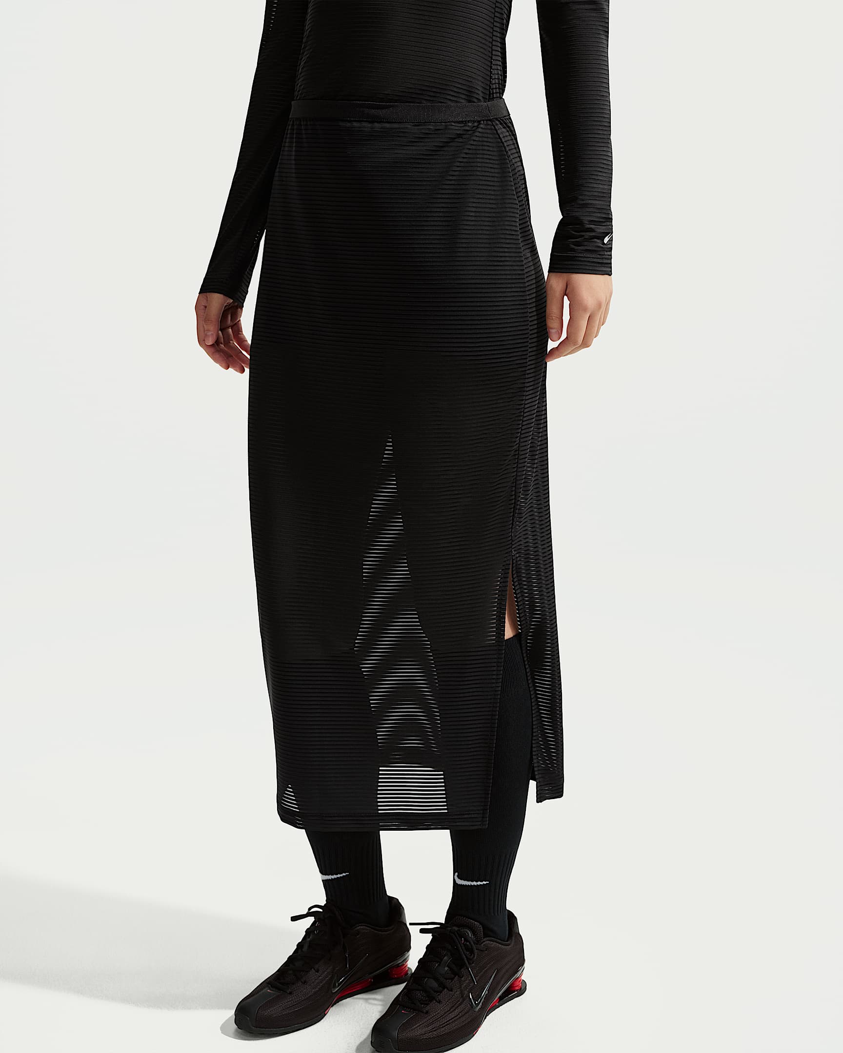 Nike Sportswear Women's Slim Sheer Midi Skirt - Black/Sail