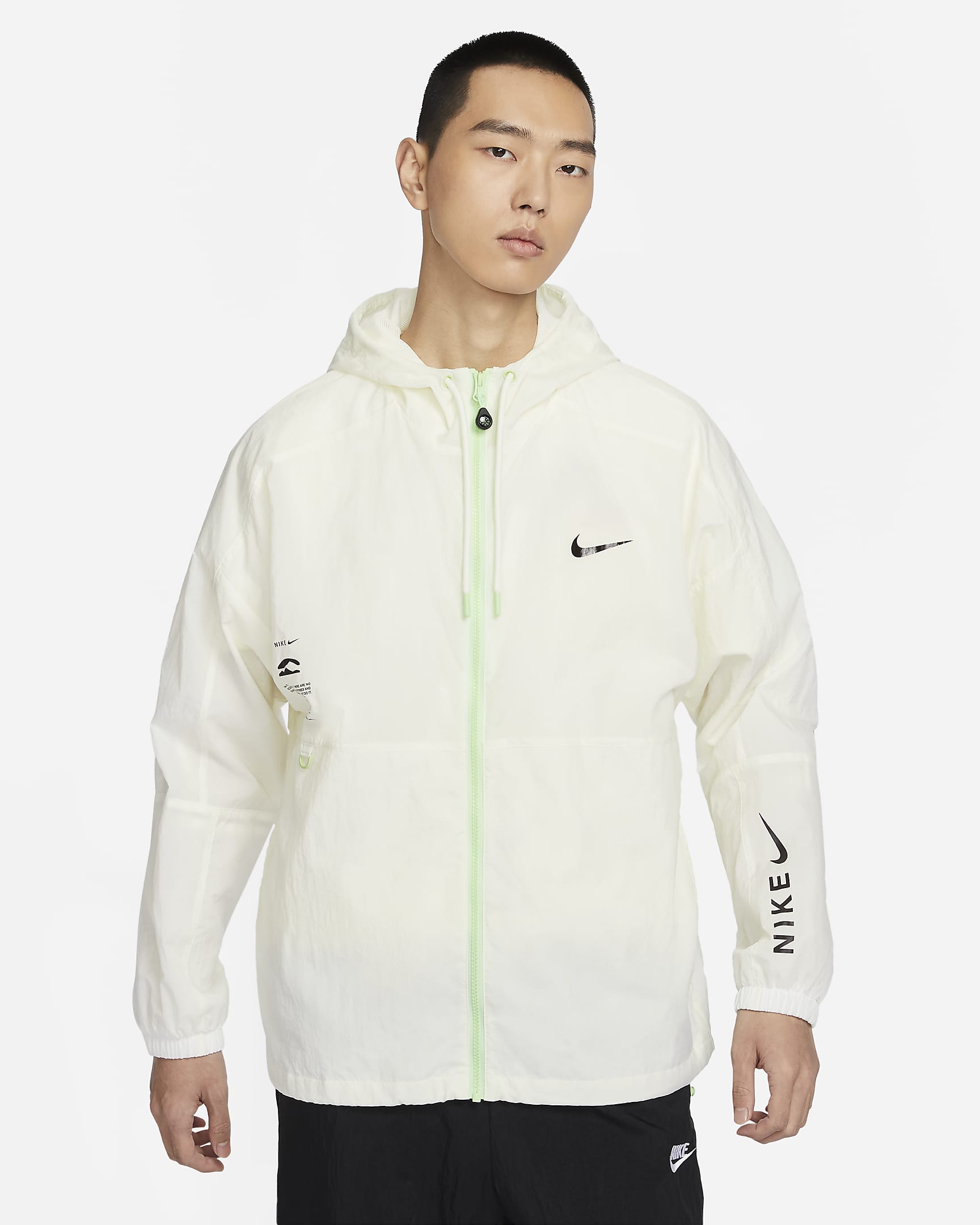 เสื้อแจ็คเก็ตมีฮู้ดผู้ชายแบบทอ Nike Sportswear - Sail