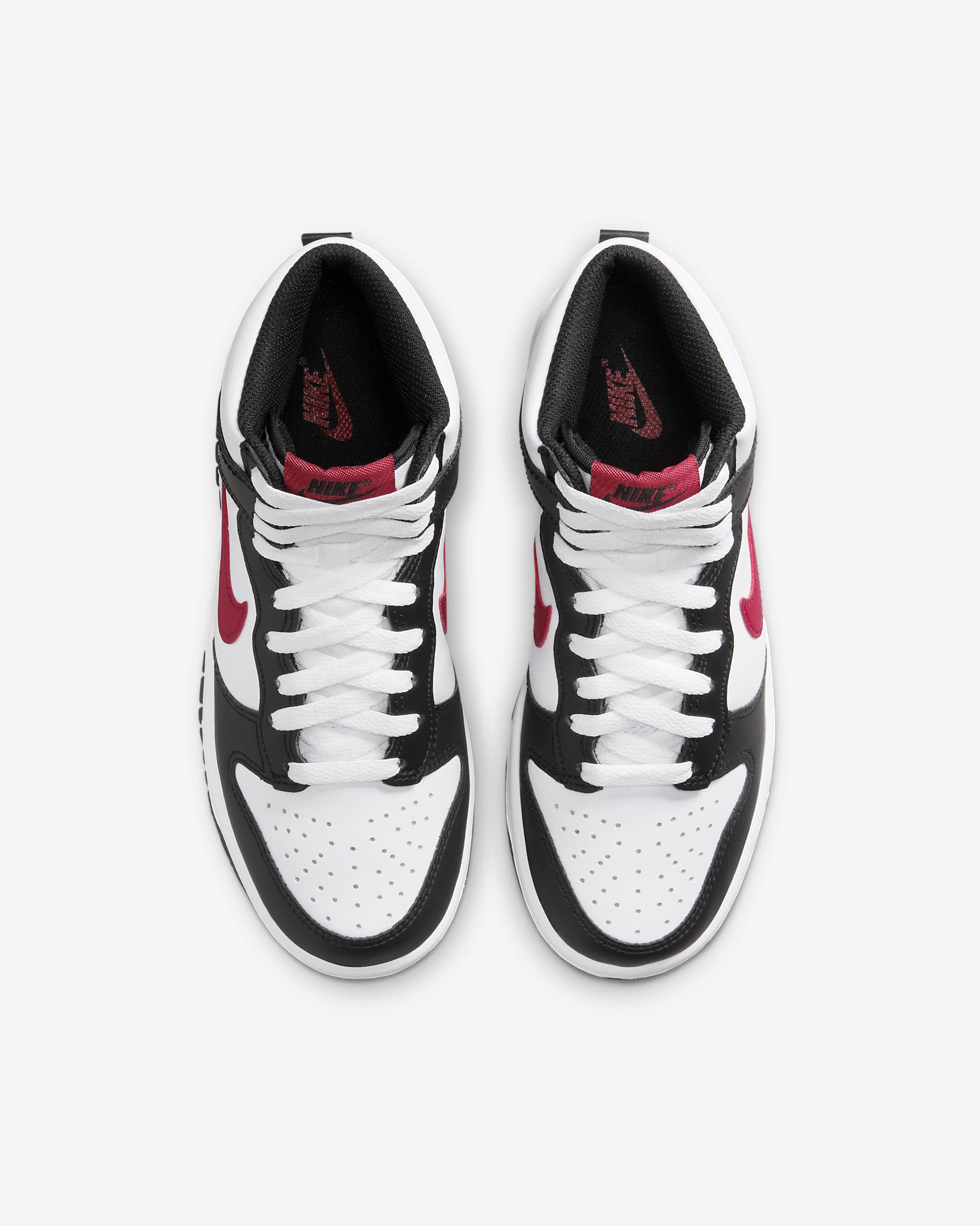 Nike Dunk High Older Kids' Shoes - White/Black/Gym Red