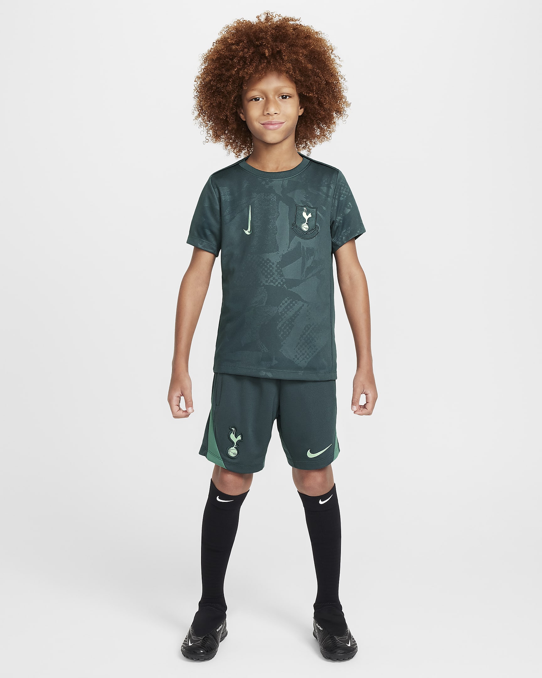 Tottenham Hotspur Academy Pro (tredjedrakt) Nike Dri-FIT fotballtrøye for oppvarming til store barn - Faded Spruce/Enamel Green