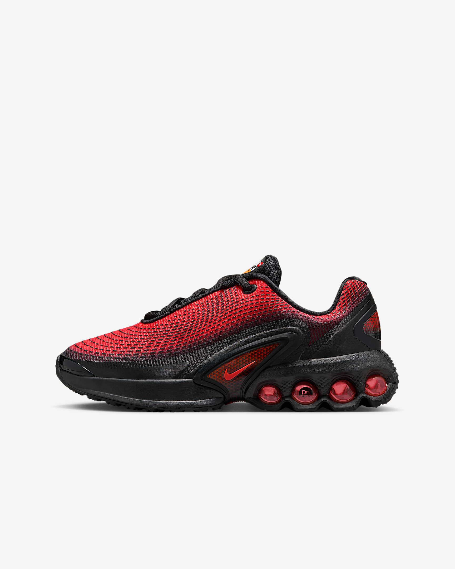 Nike Air Max Dn Genç Çocuk Ayakkabısı - Siyah/University Red/Total Orange/Bright Crimson