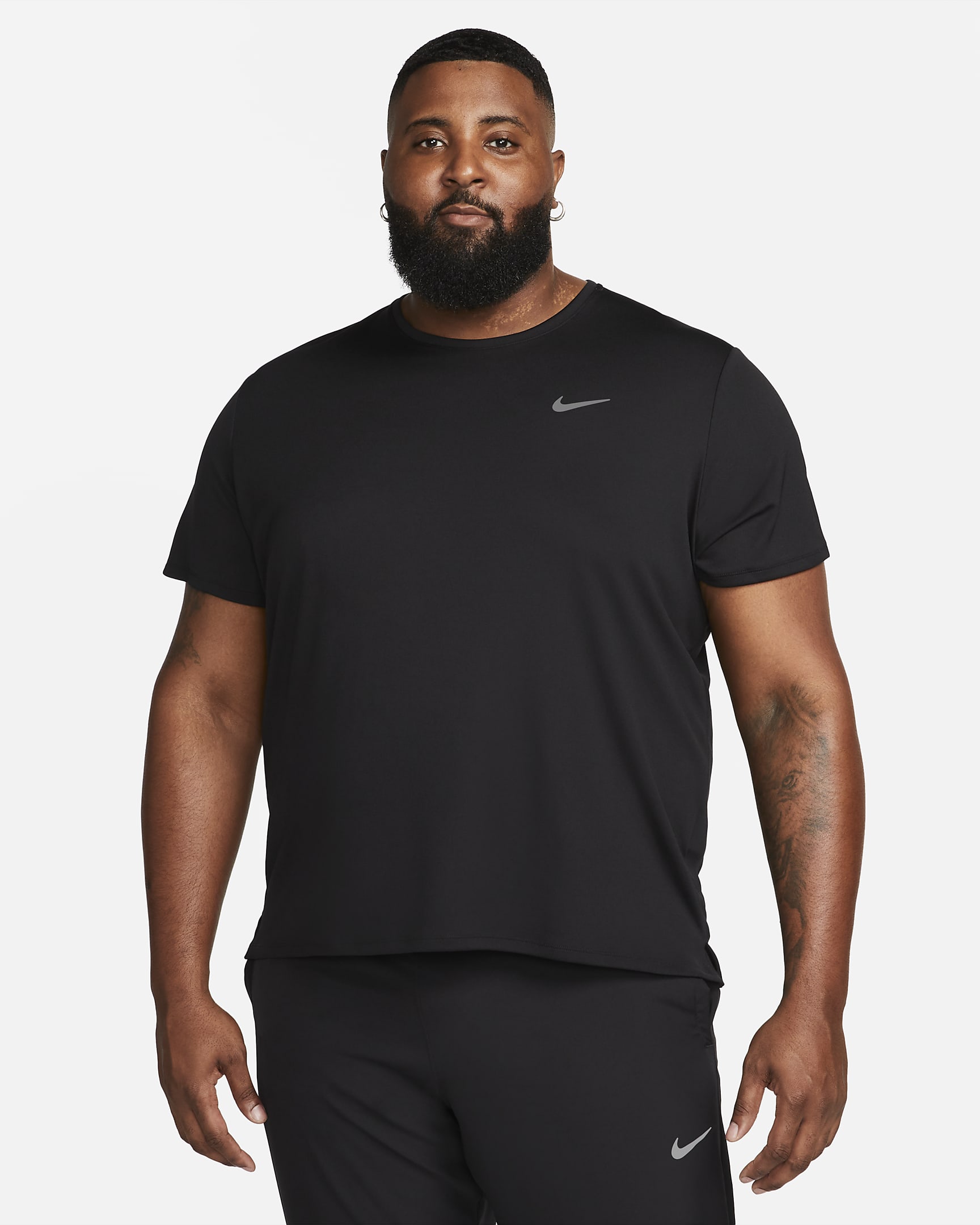 Nike Miler Dri-FIT UV kortermet løpeoverdel til herre - Svart