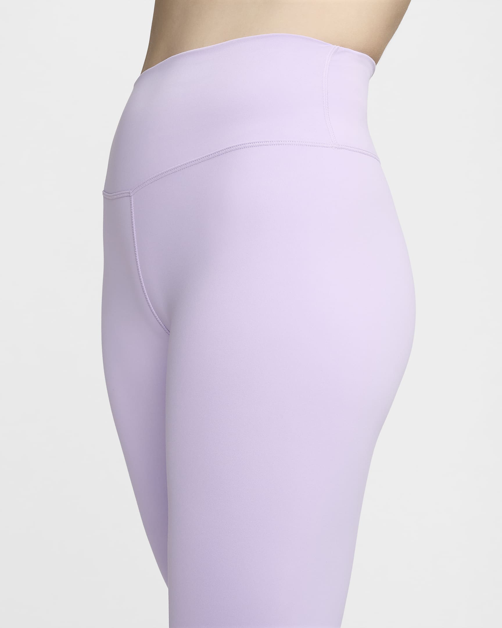 Nike One lange legging met hoge taille voor dames - Lilac Bloom/Zwart