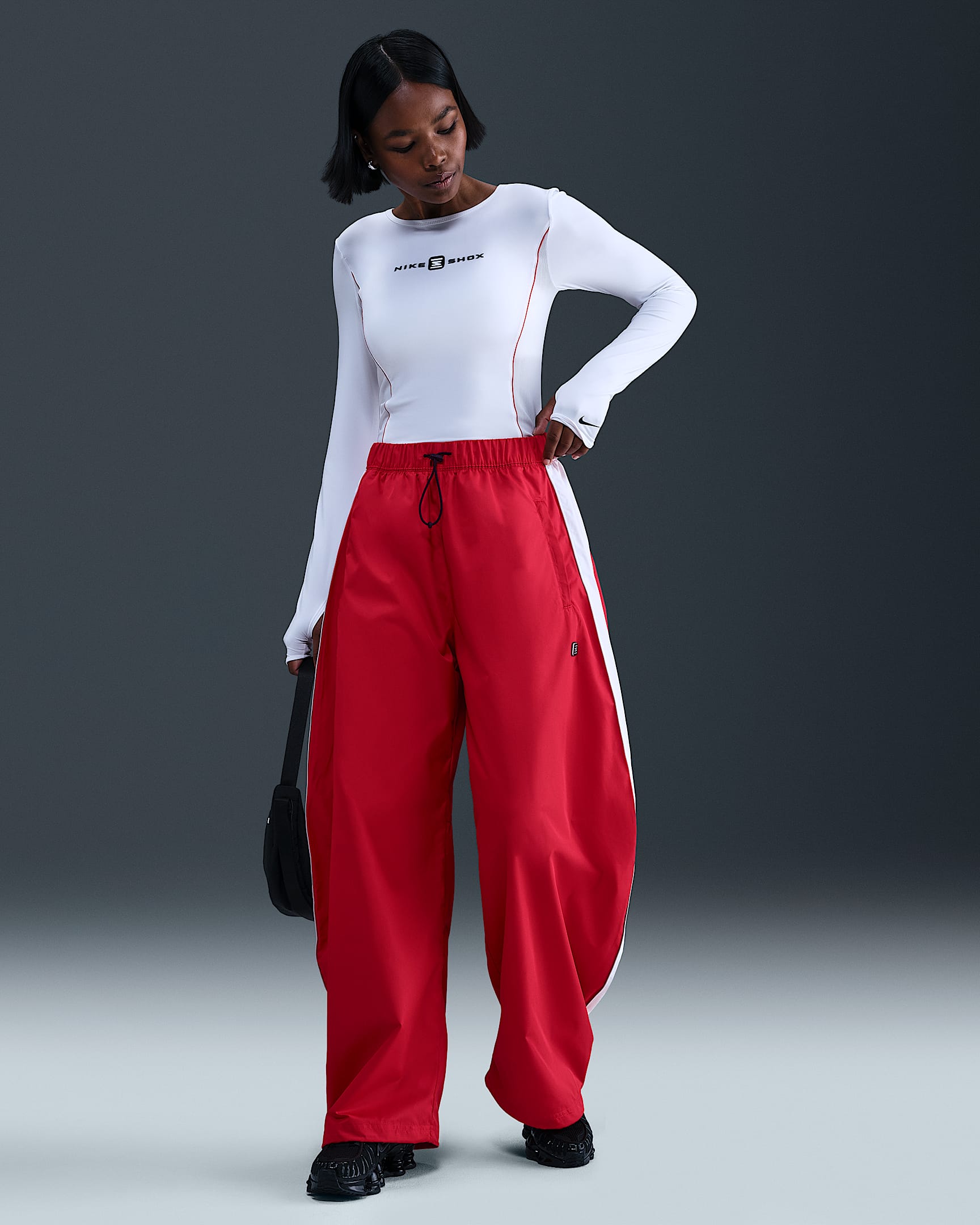 Nike Sportswear Shox Women's Woven Trousers - University Red/White/Grey Fog