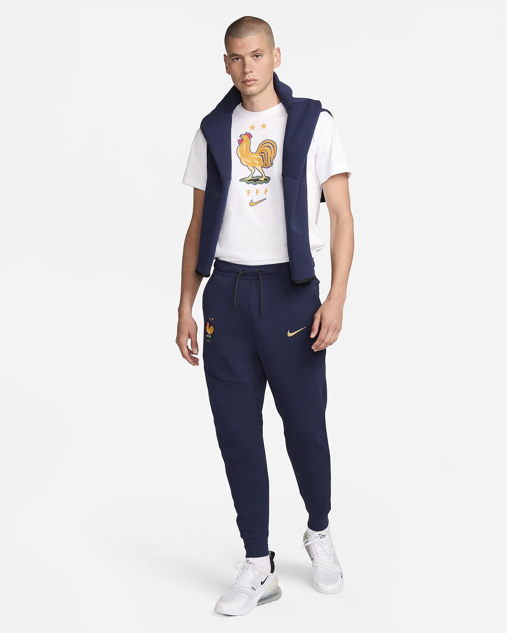 Pantalon de jogging Nike Football FFF Tech Fleece pour homme - Blackened Blue/Club Gold