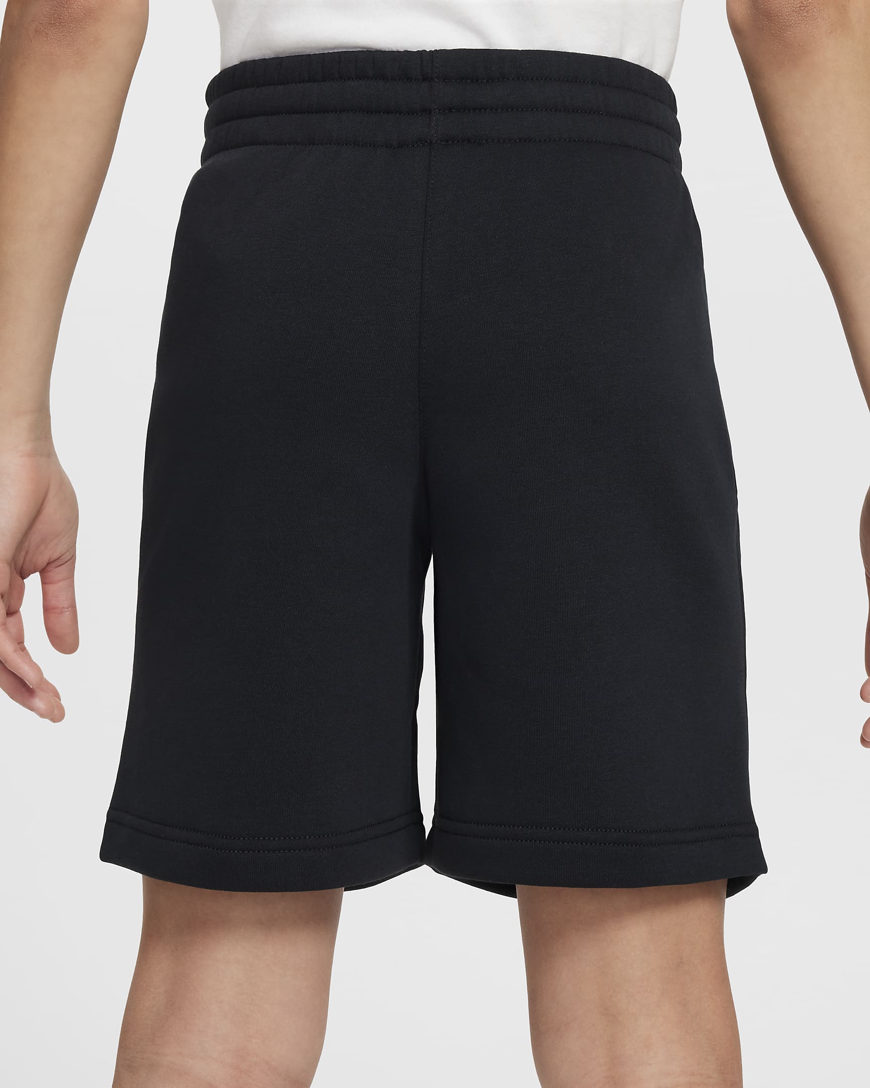 Nike Sportswear Club Fleece Older Kids' Tracksuit Shorts Set - Black/Black/Smoke Grey/White