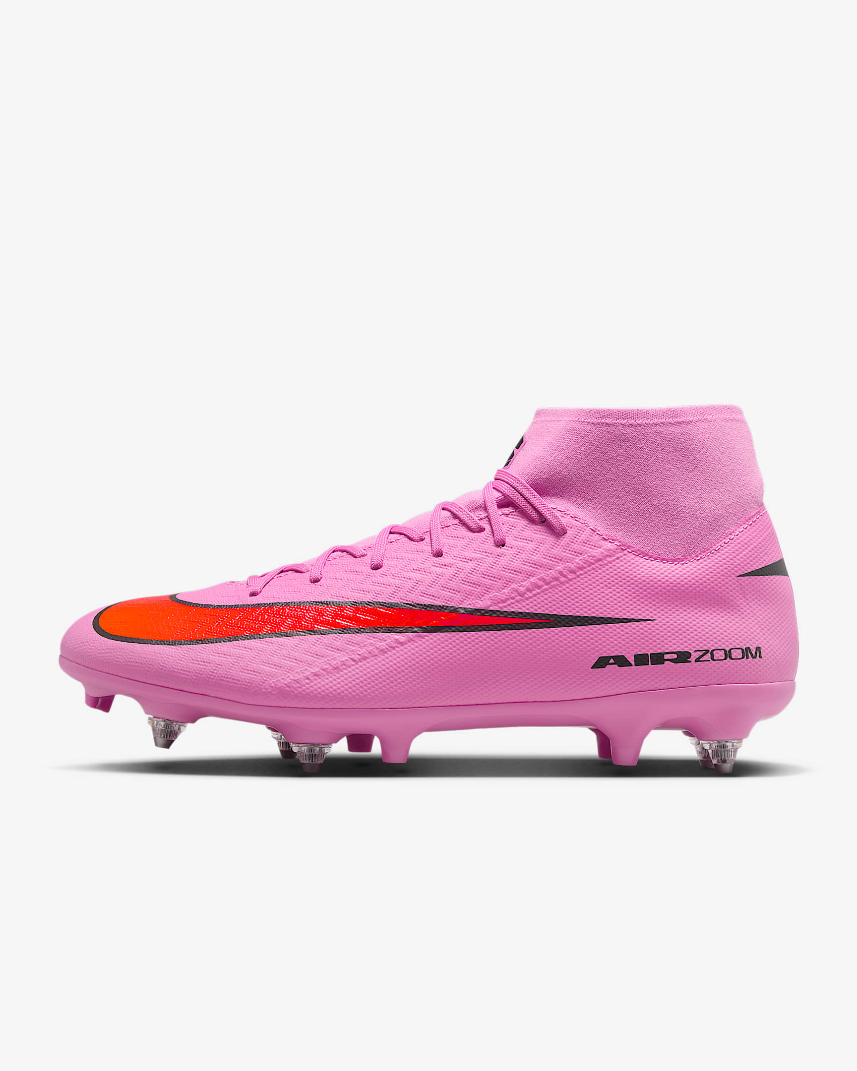 Fotbollssko Nike Mercurial Superfly 10 Academy med högt skaft SG-Pro - Magic Flamingo/Total Crimson/Svart